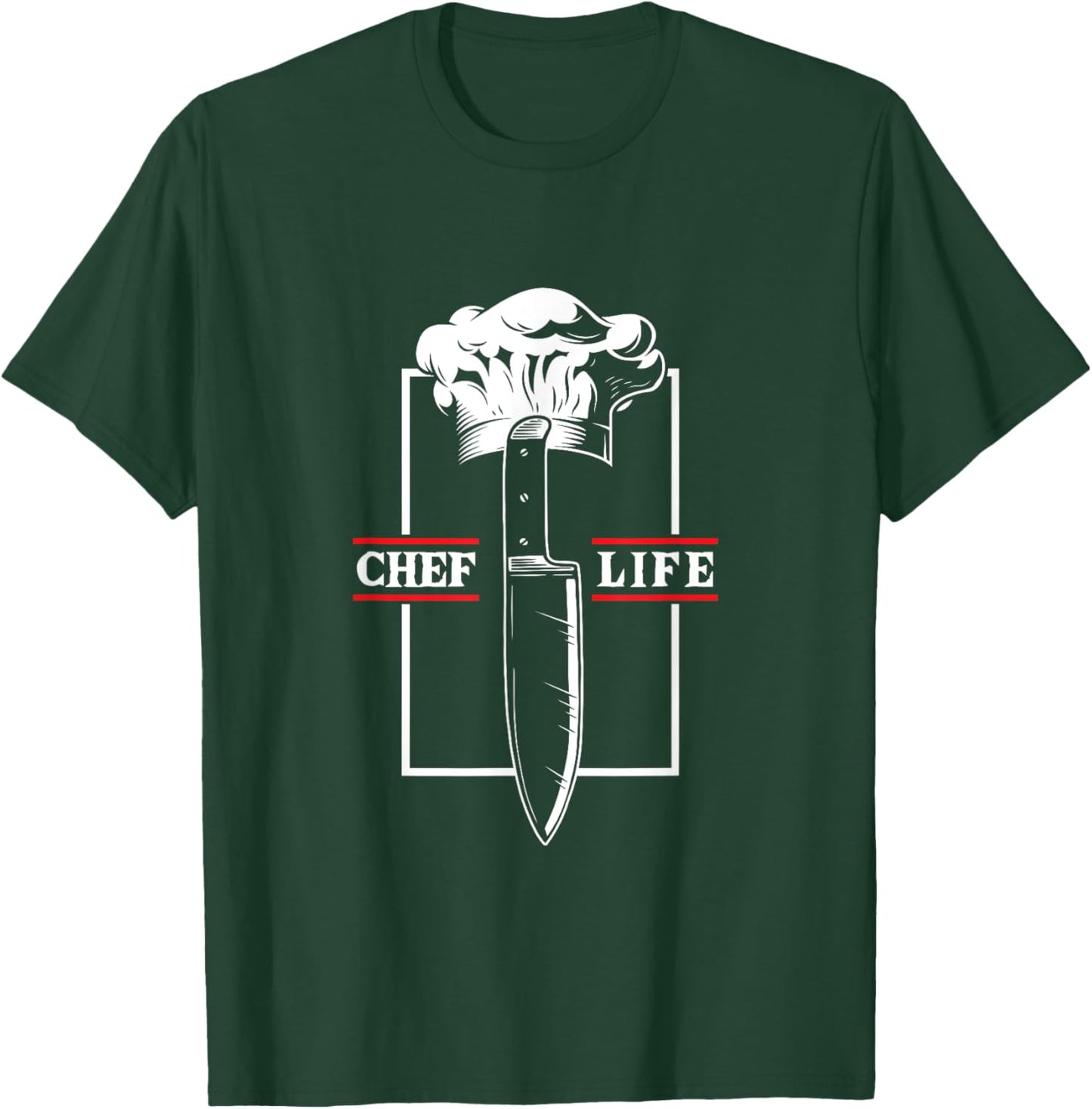 Chef Cook Life Knife Restaurant Cooking Food Culinary Grill T-Shirt - T-Shirt | Forest