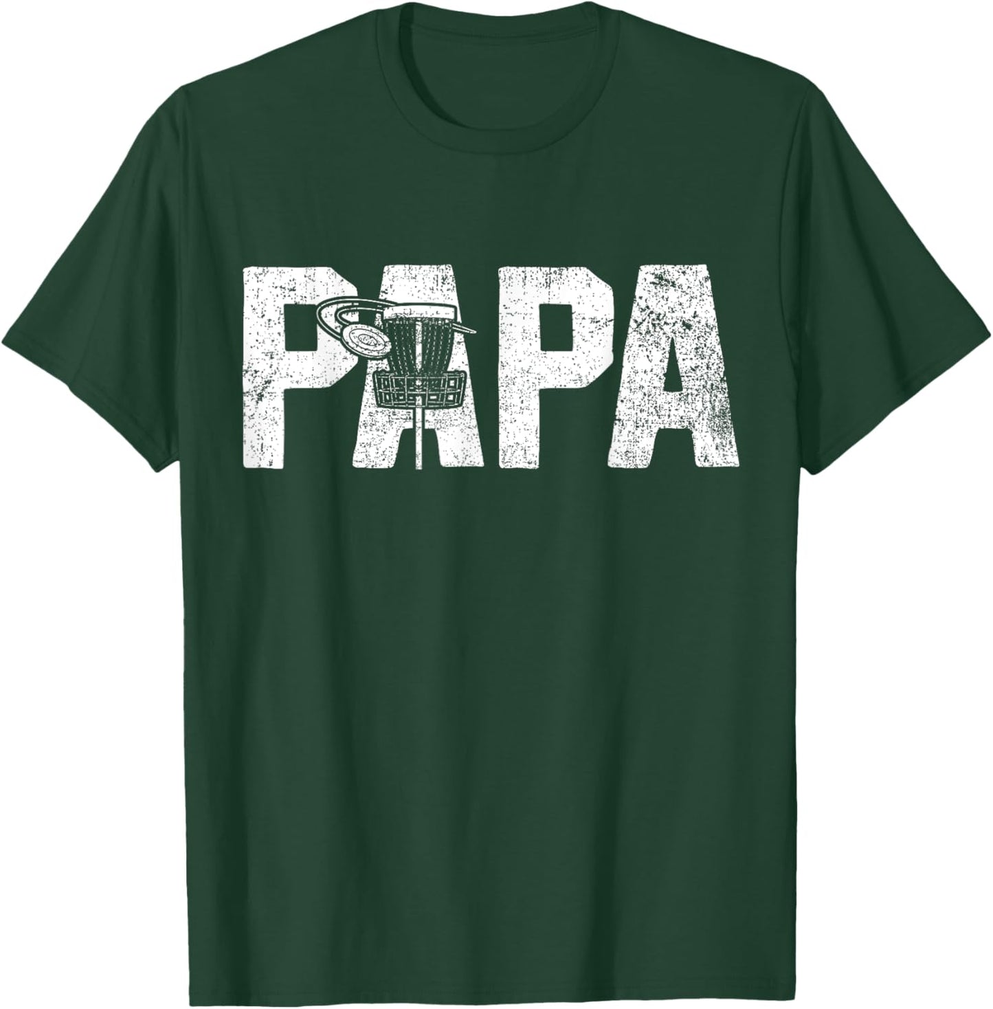 Disc Golf Papa Dad Disc Golfing T-Shirt - T-Shirt | Forest
