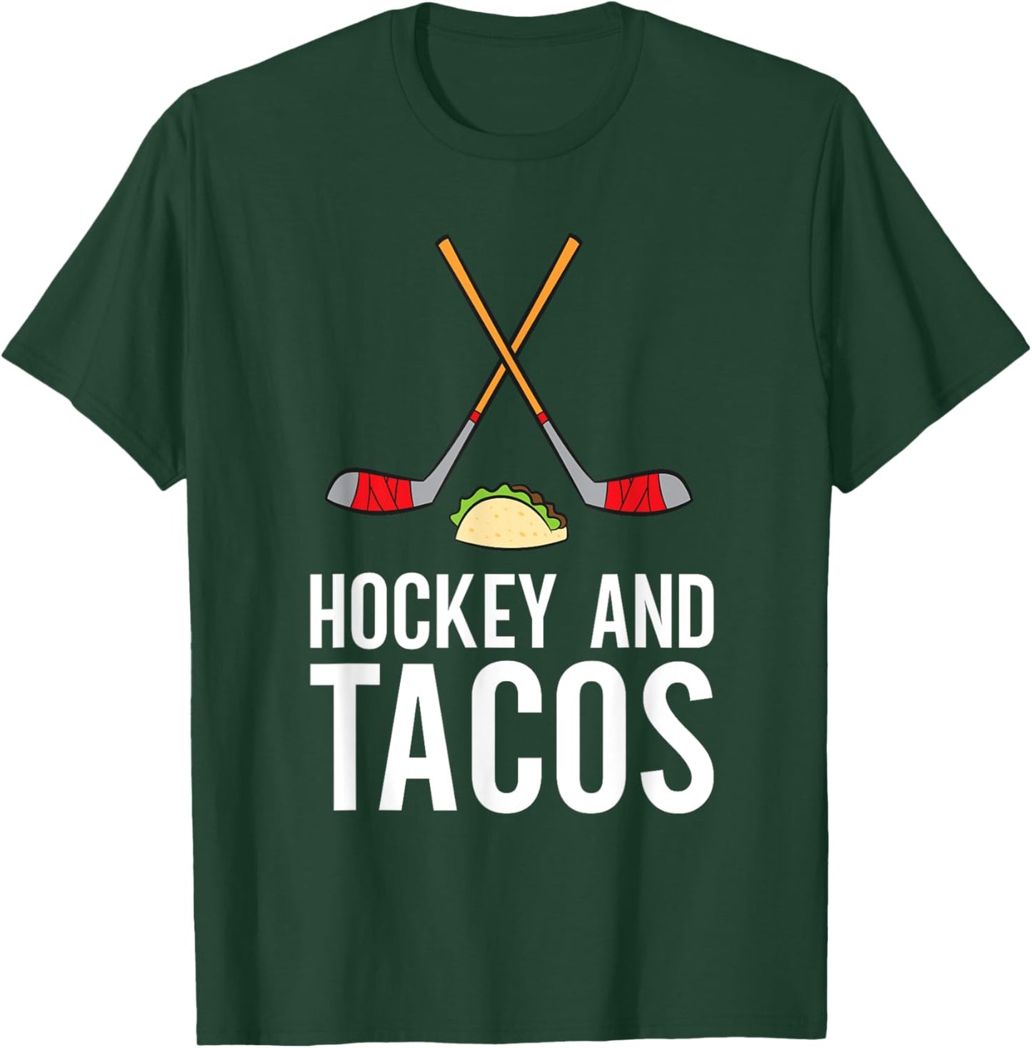 Funny Hockey Lover Gifts Funny Hockey Lover Hockey And Tacos Ice Hockey , Black, Small T-Shirt - T-Shirt | Forest