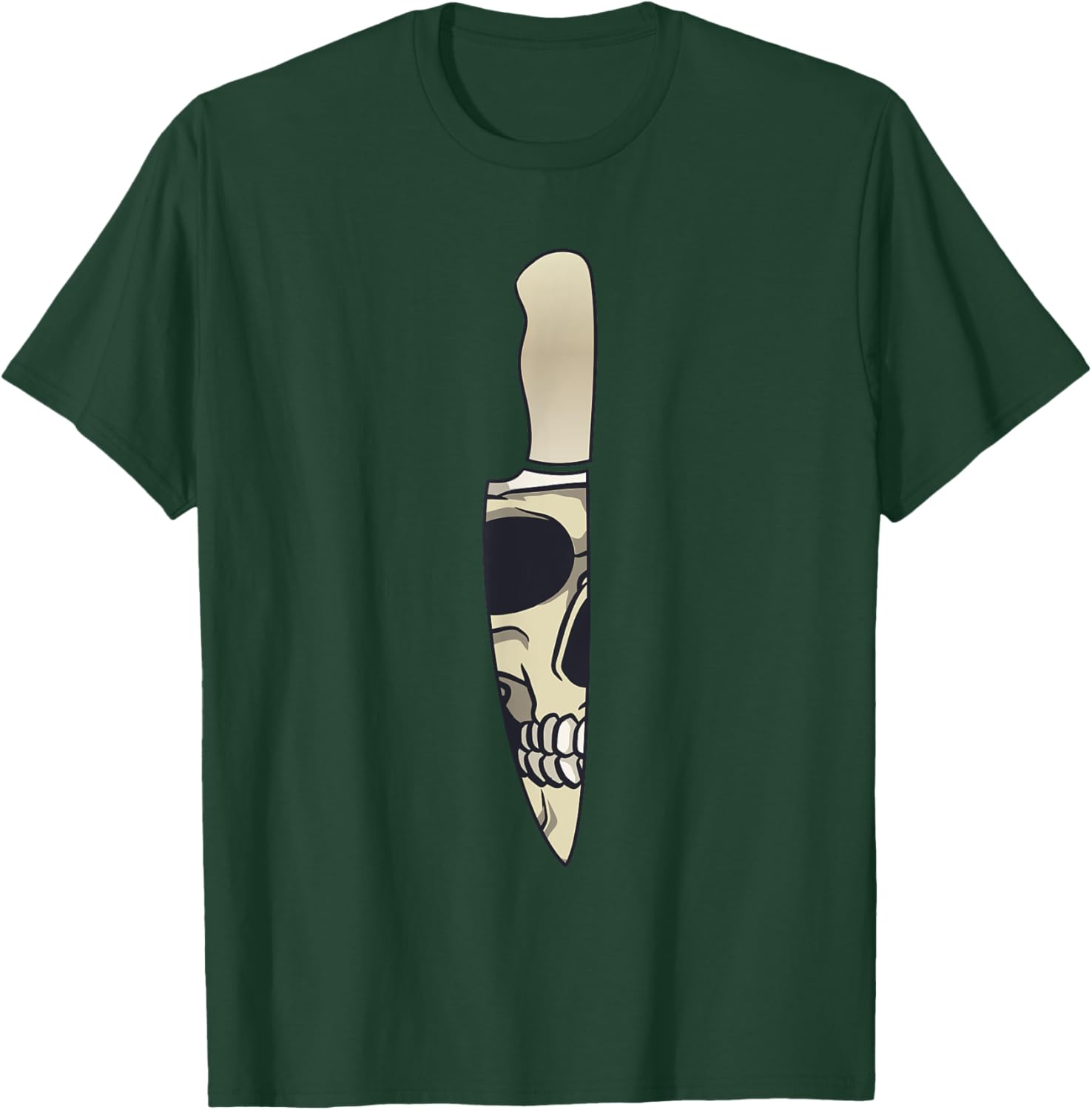 Cook Chef Cooking Knife Skull T-Shirt - T-Shirt | Forest
