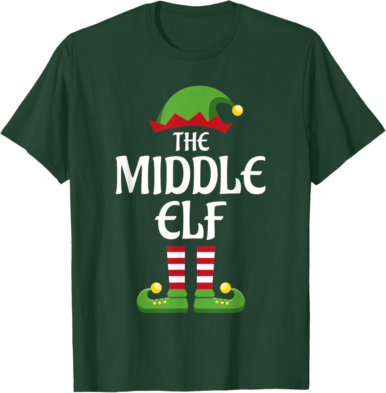 Middle Elf Family Matching Group Christmas T-Shirt - T-Shirt | Forest