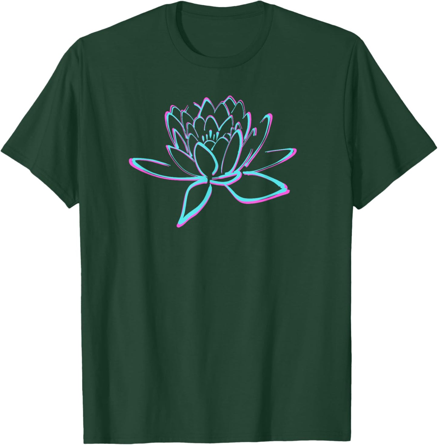 Beautiful Lotus Flower Art Pink Blue T-Shirt - T-Shirt | Forest