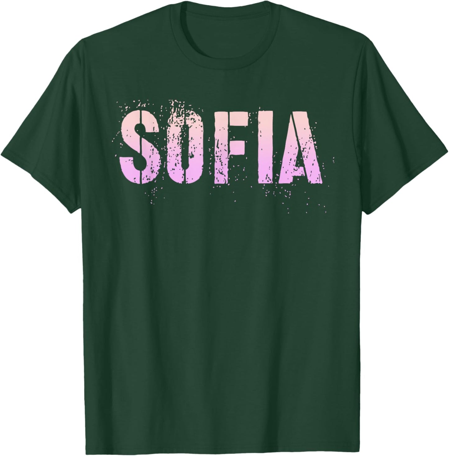 Vintage SOFIA Girls First Name Grunge Pink Custom Birthday T-Shirt - T-Shirt | Forest