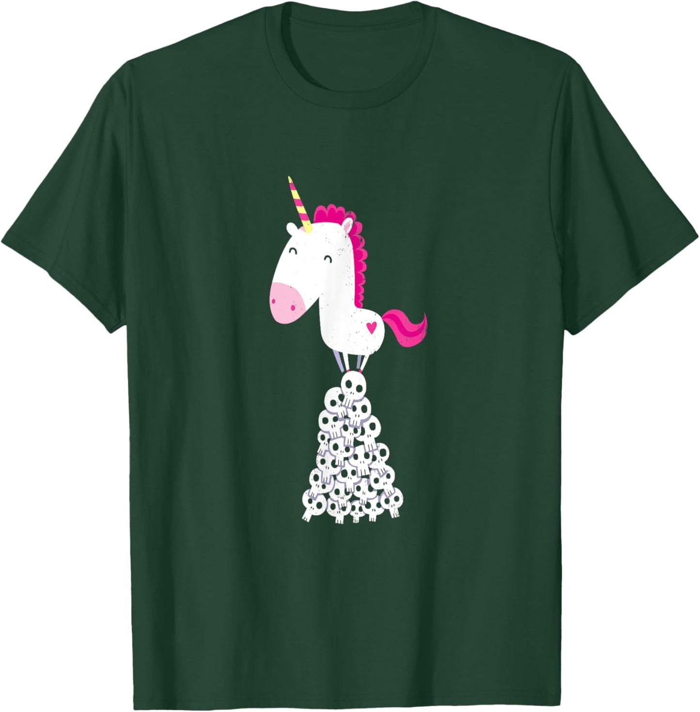 Killer Unicorn on Skulls - Official DinoMike Design T-Shirt - T-Shirt | Forest