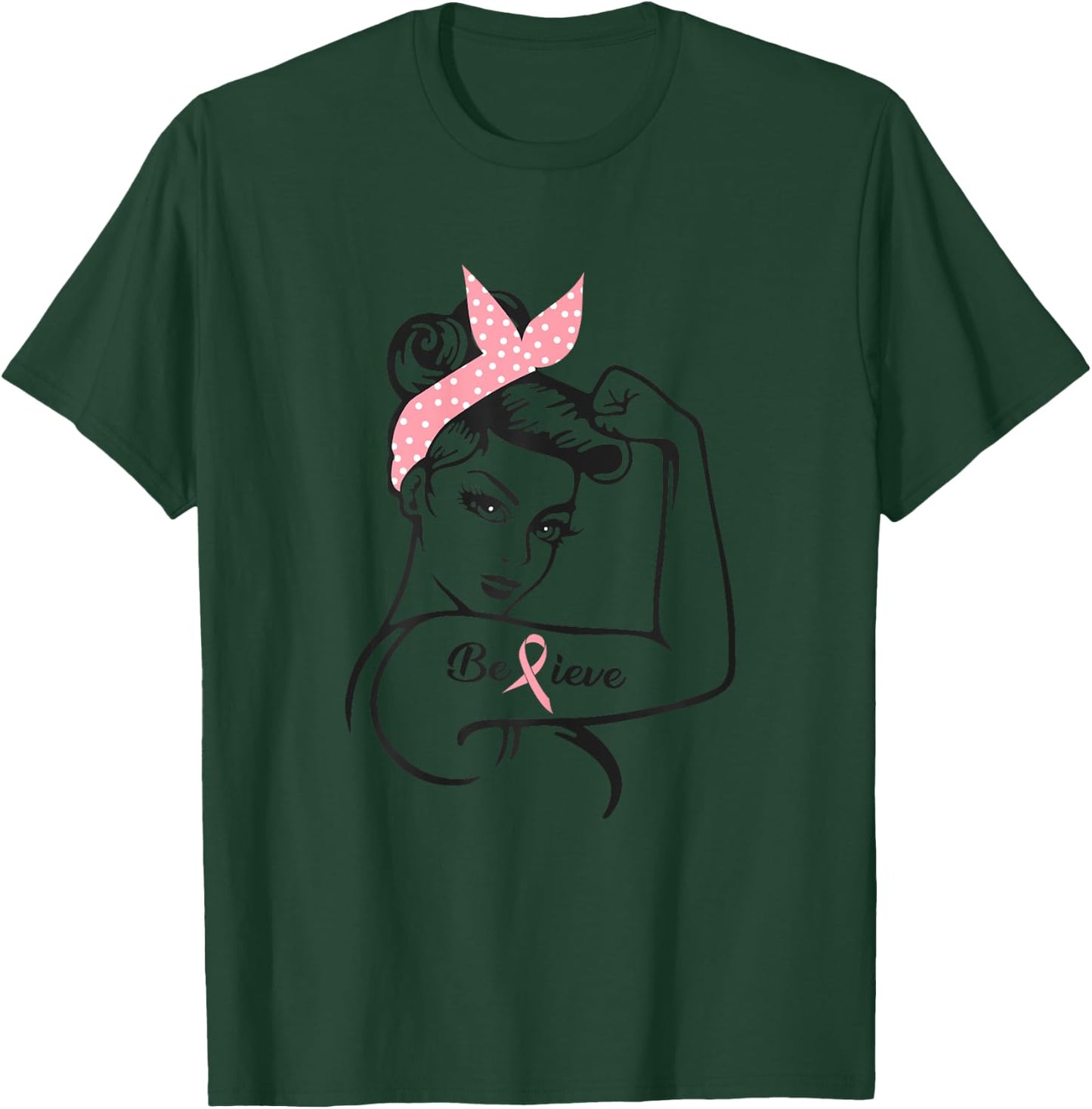 Awareness Breast Cancer Warrior T-Shirt - T-Shirt | Forest