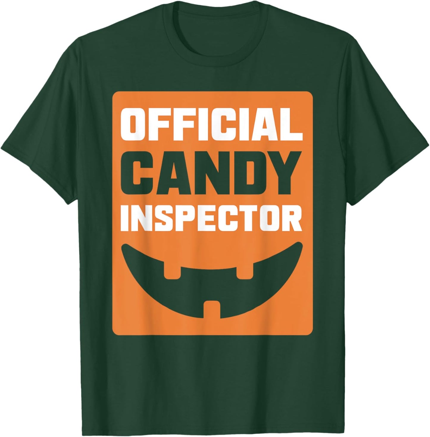 Pumpkin Official Candy Inspector Halloween T-Shirt - T-Shirt | Forest