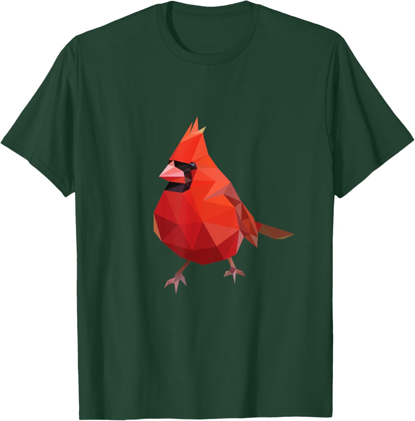 Northern Cardinal Bird Shirt Geometric Bird Lover Birder T-Shirt - T-Shirt | Forest