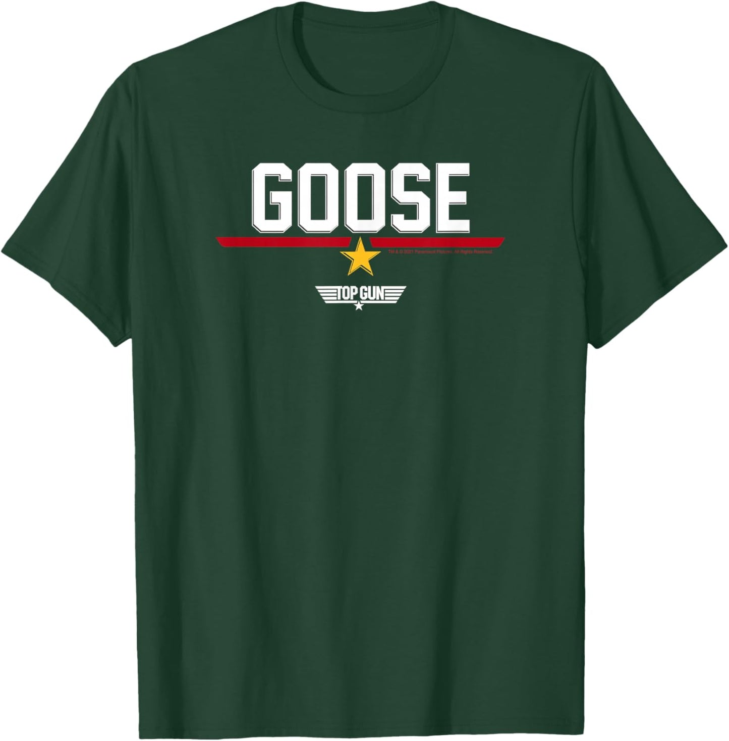 Top Gun Goose Line Text Logo Small T-Shirt - T-Shirt | Forest