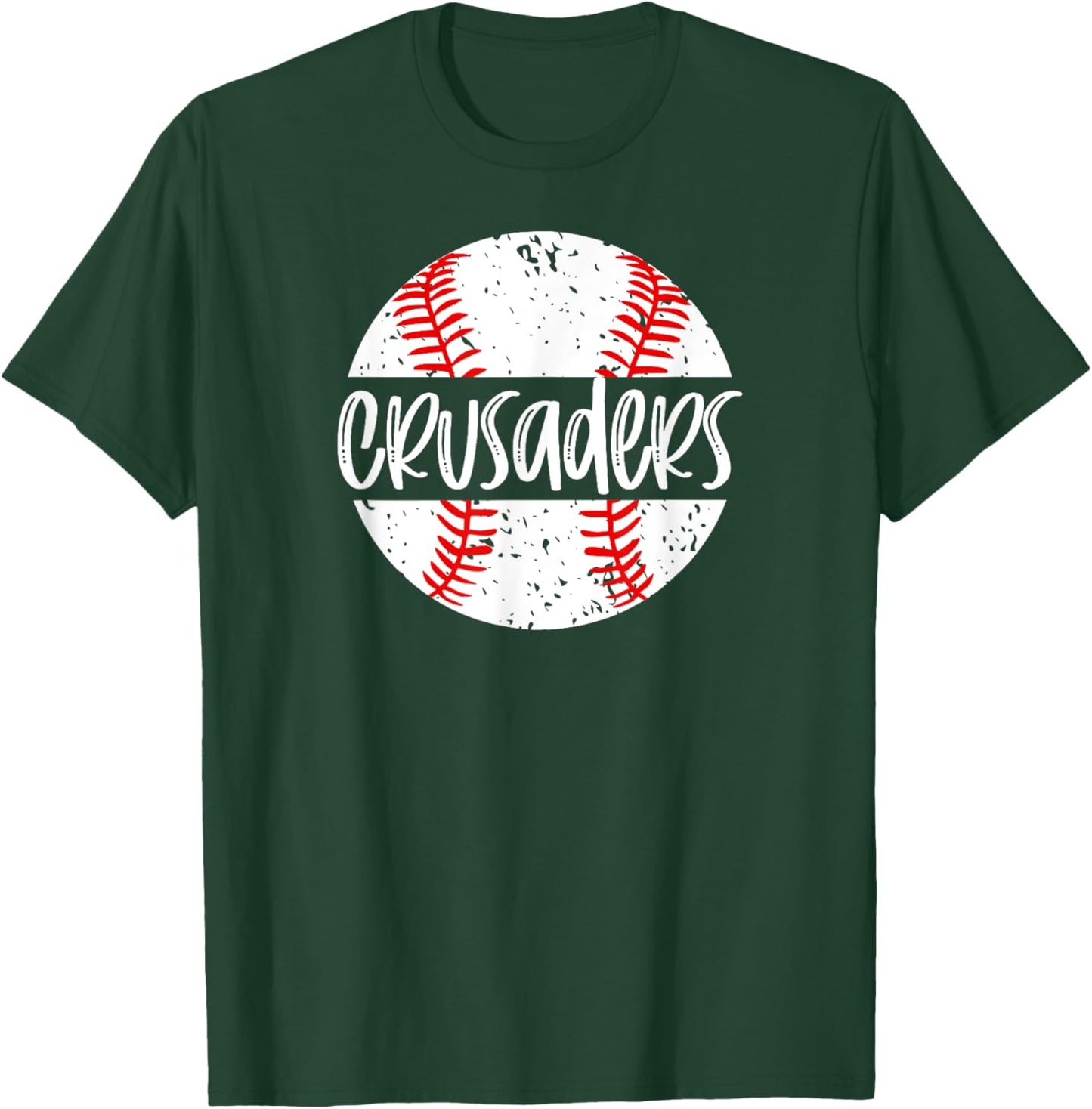Crusaders Baseball Team Mascot School Spirit Game Day T-Shirt - T-Shirt | Forest