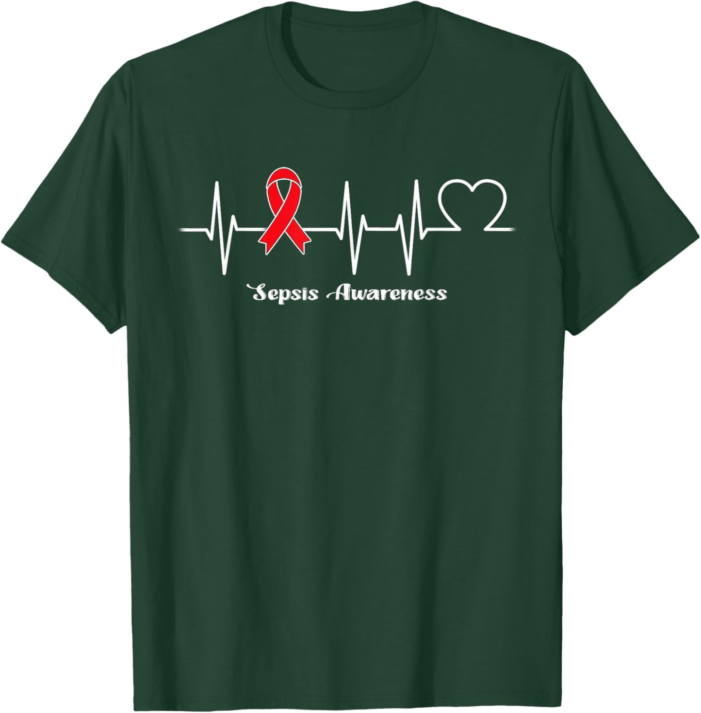 Heartbeat Sepsis Warrior T-Shirt - T-Shirt | Forest