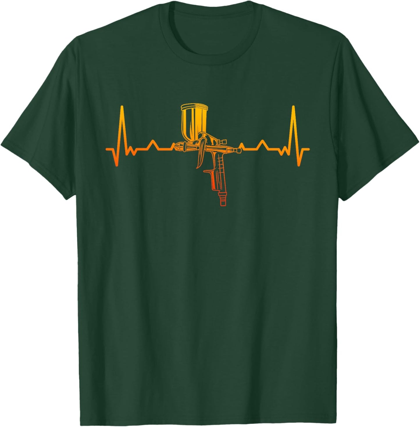 Auto Body Painter Heartbeat Spray Gun Painter T-Shirt - T-Shirt | Forest