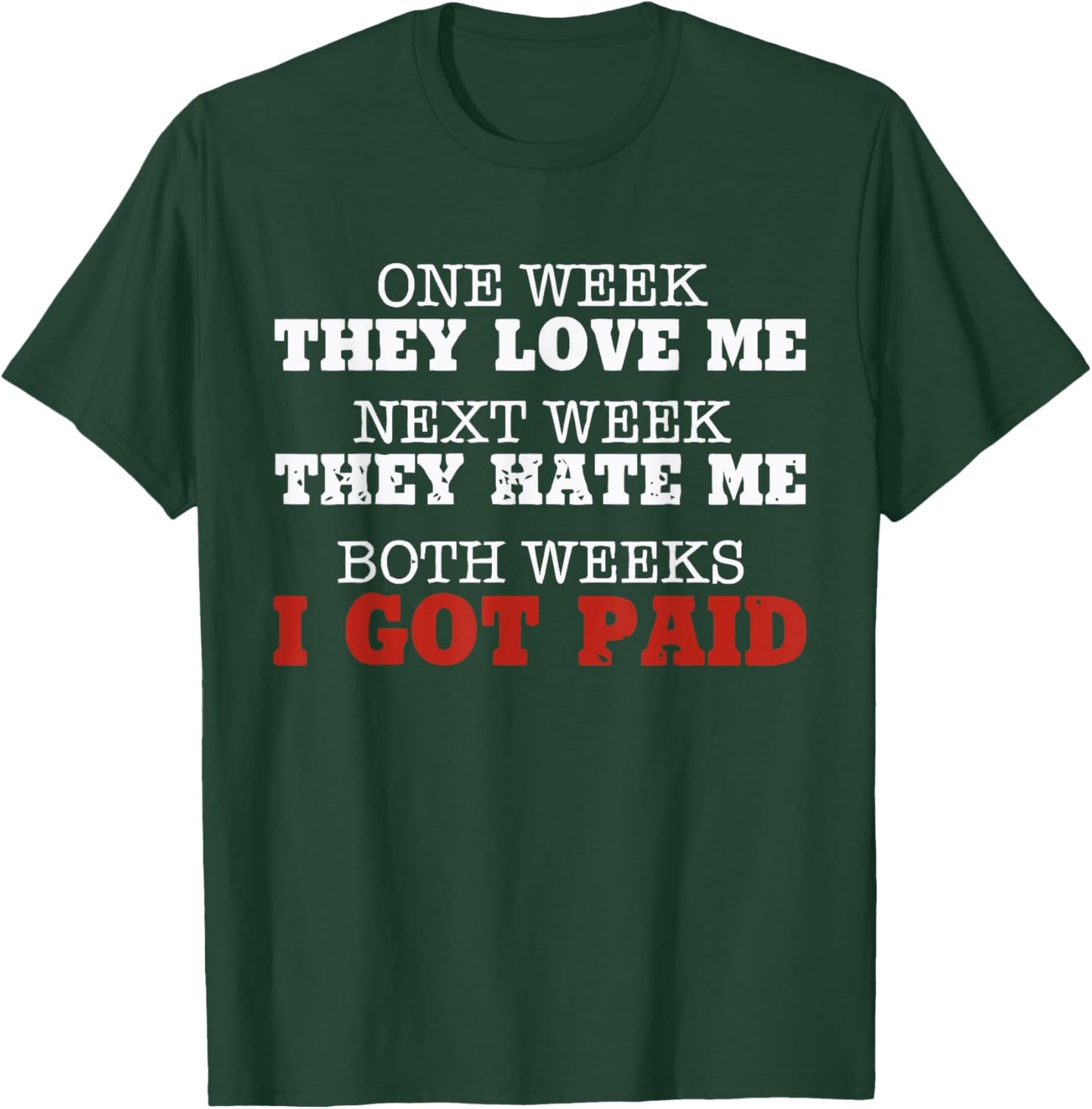 One week they love me, Next week they hate me T-Shirt - T-Shirt | Forest