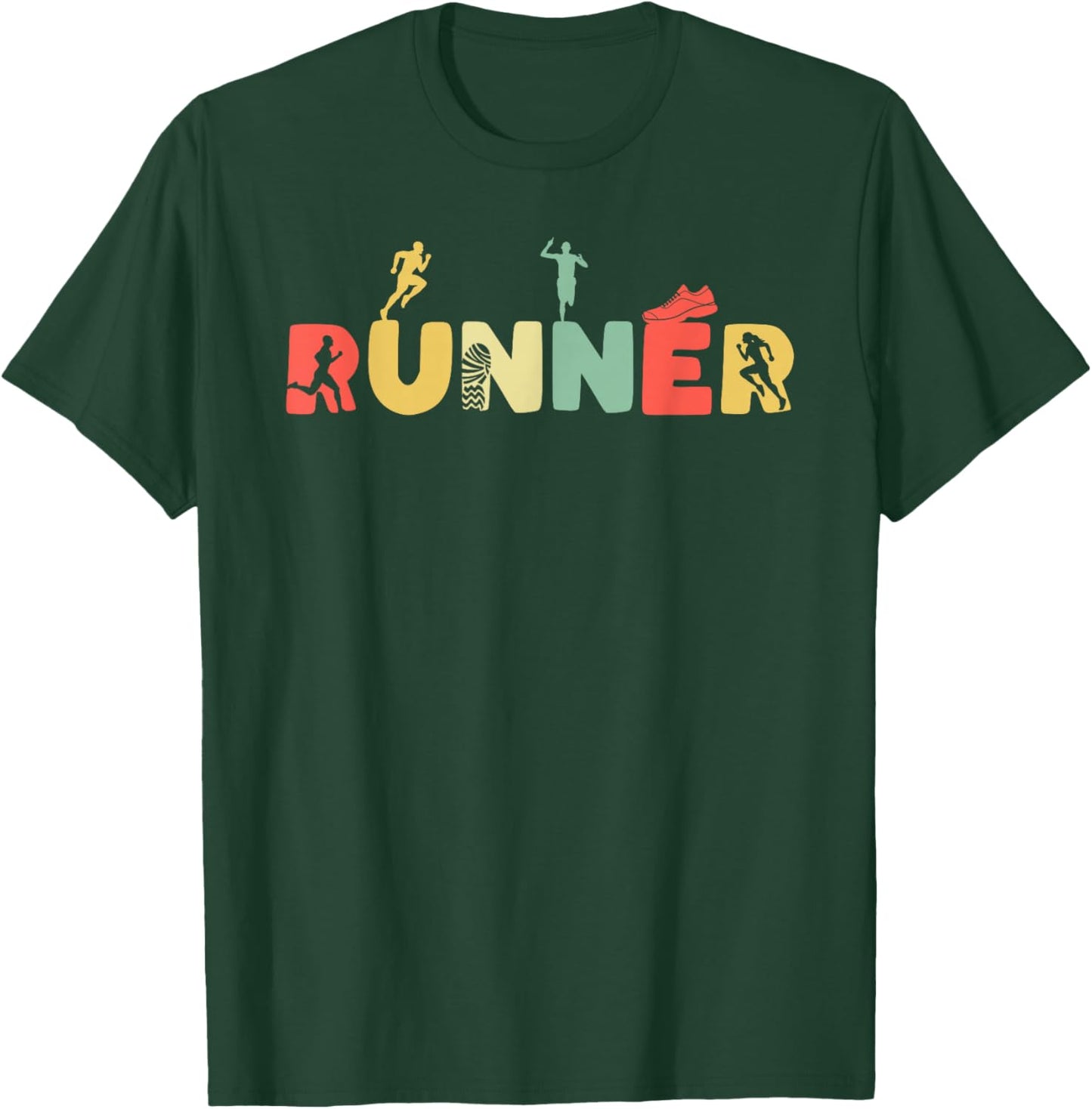Retro Jogging Running Sports Jogging Runner – Vintage Runner T-Shirt - T-Shirt | Forest