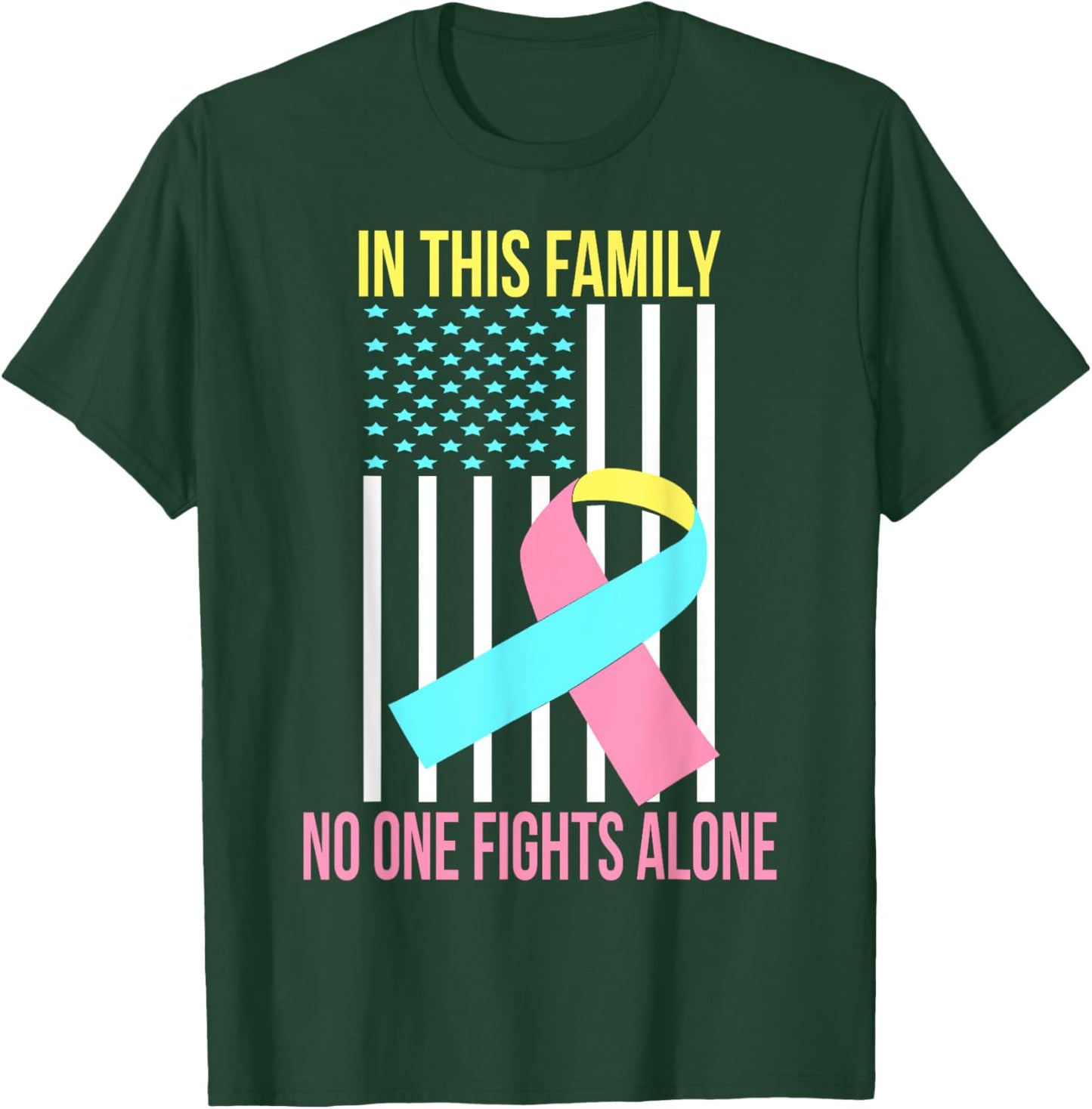 CDH Hernia USA Flag Support CDH Hernia Awareness T-Shirt - T-Shirt | Forest