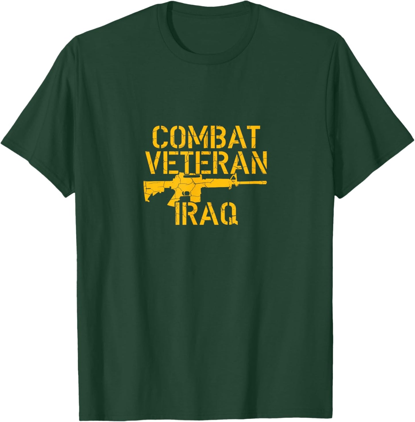 Military Veteran Gift Combat Veteran Iraq Distressed Gift T-Shirt - T-Shirt | Forest