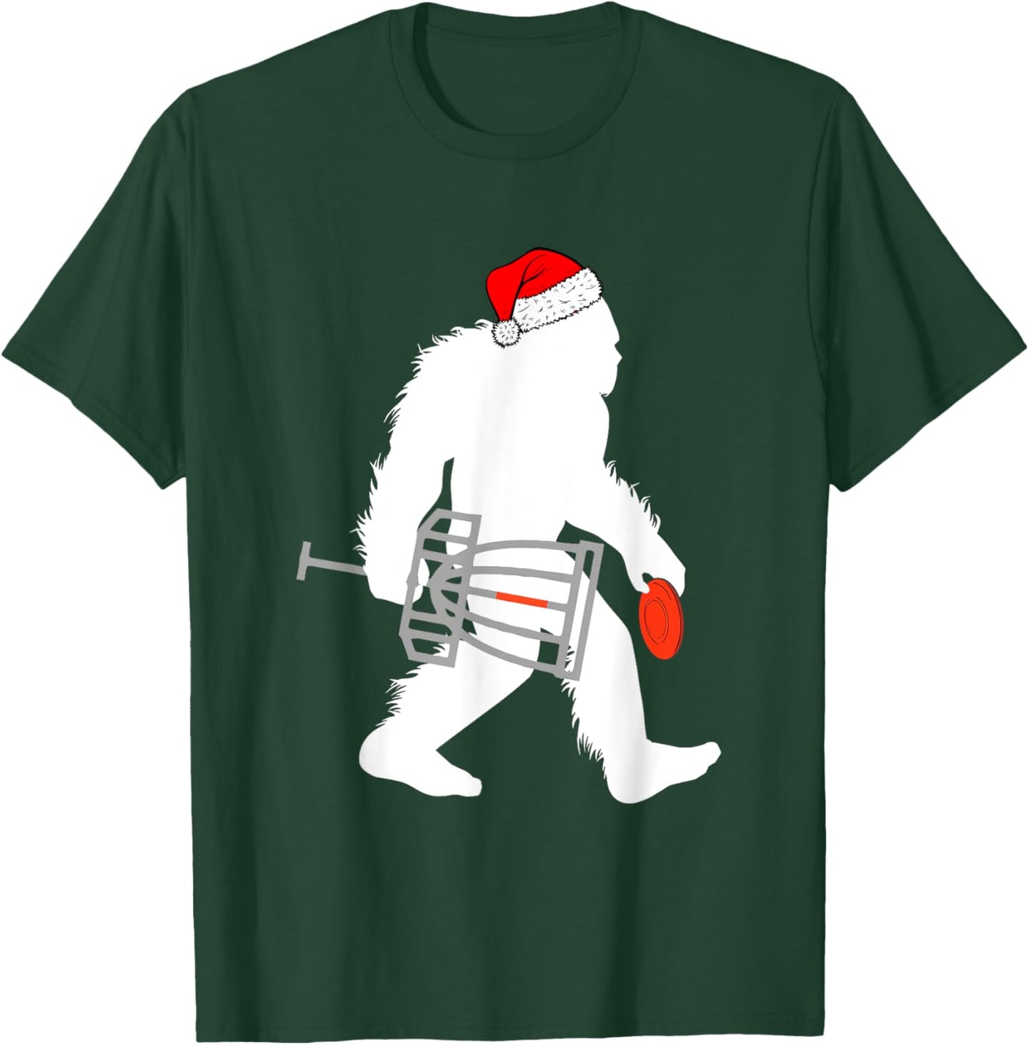 Bigfoot Santa Disc Golf Christmas Disc Golfer Xmas Pajamas T-Shirt - T-Shirt | Forest