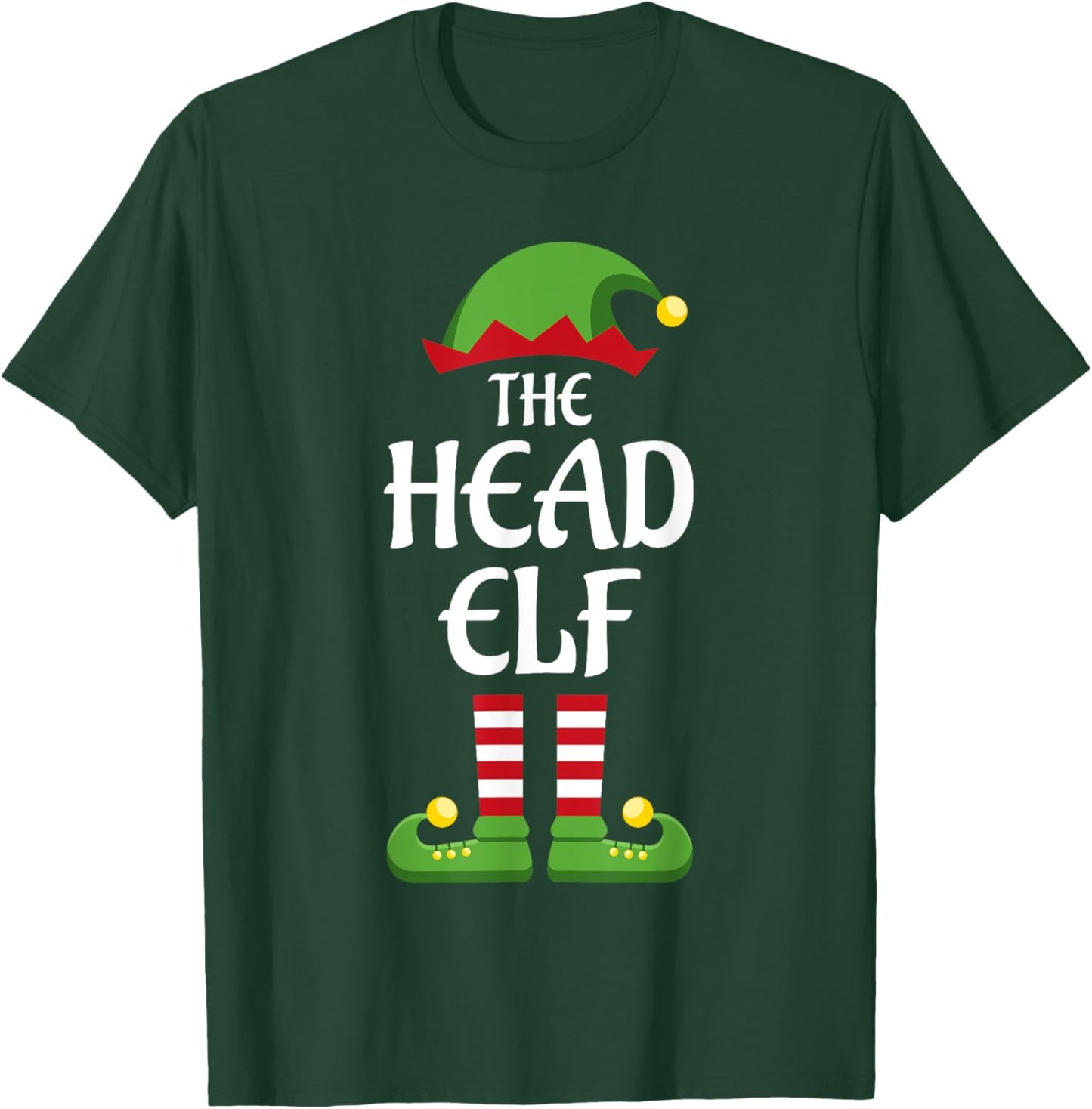 Head Elf Family Matching Group Christmas T-Shirt - T-Shirt | Forest