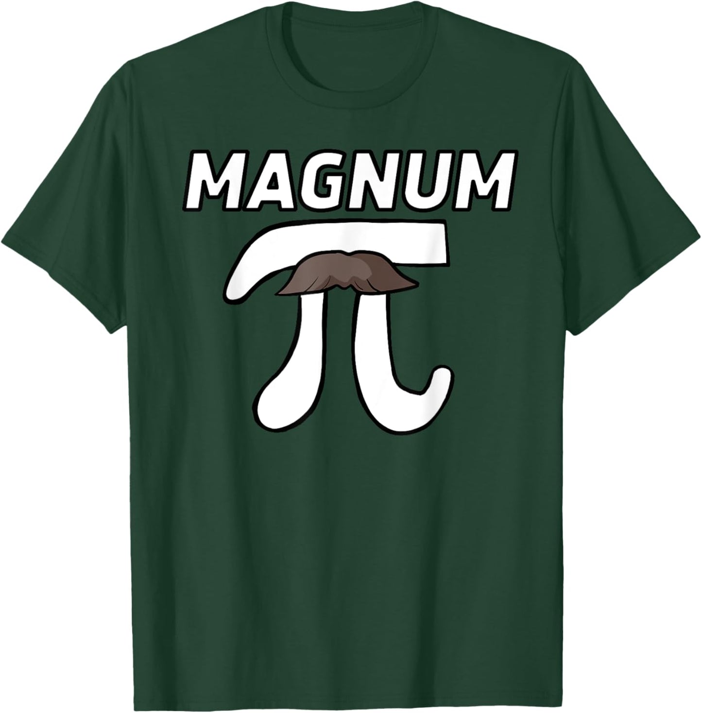 Pi with magnum on top funny Magnum mustache Pi T-Shirt - T-Shirt | Forest