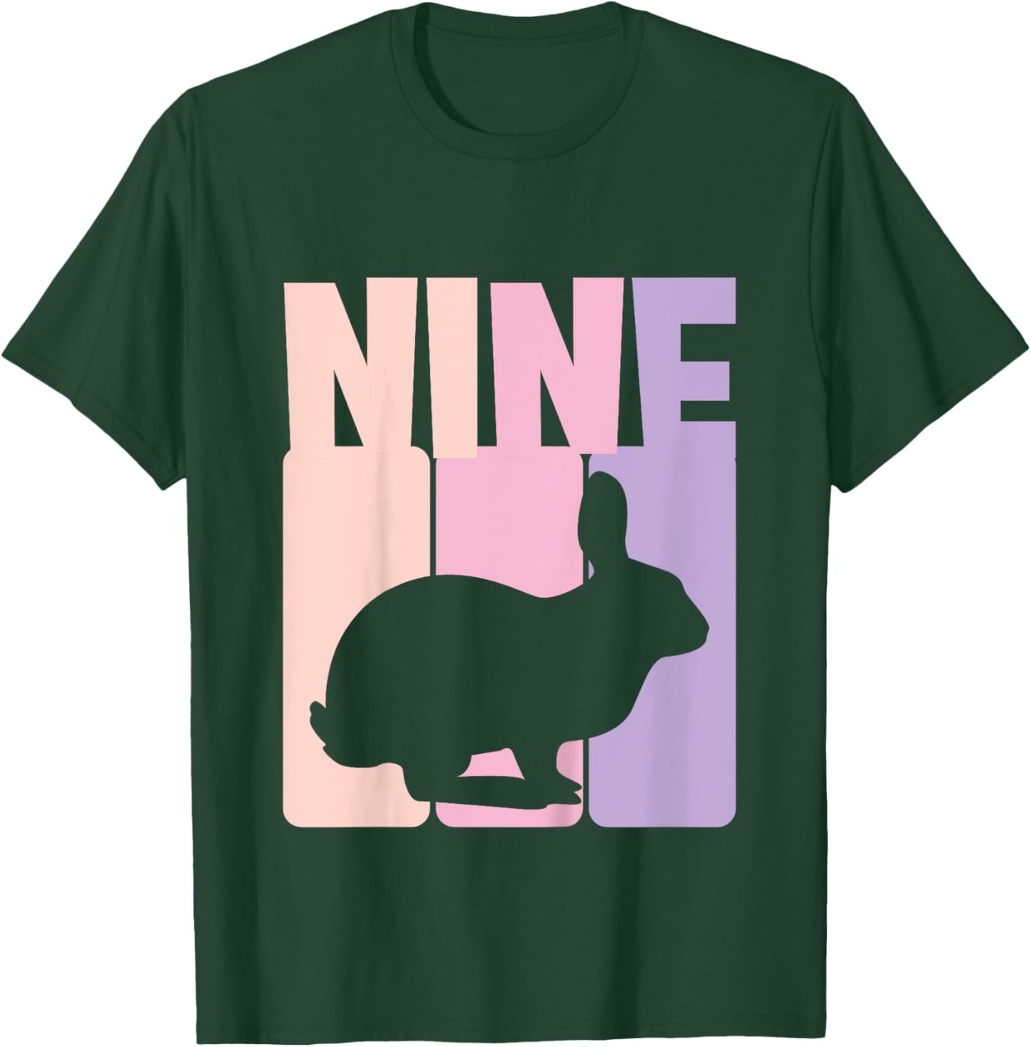 9th Birthday Girl Bunny 9 Years Rabbit Birthday T-Shirt - T-Shirt | Forest