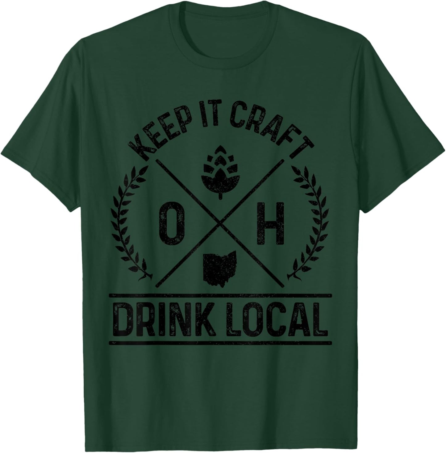 Ohio Drink Local OH Brewery Brewmaster Craft Beer Brewer T-Shirt - T-Shirt | Forest