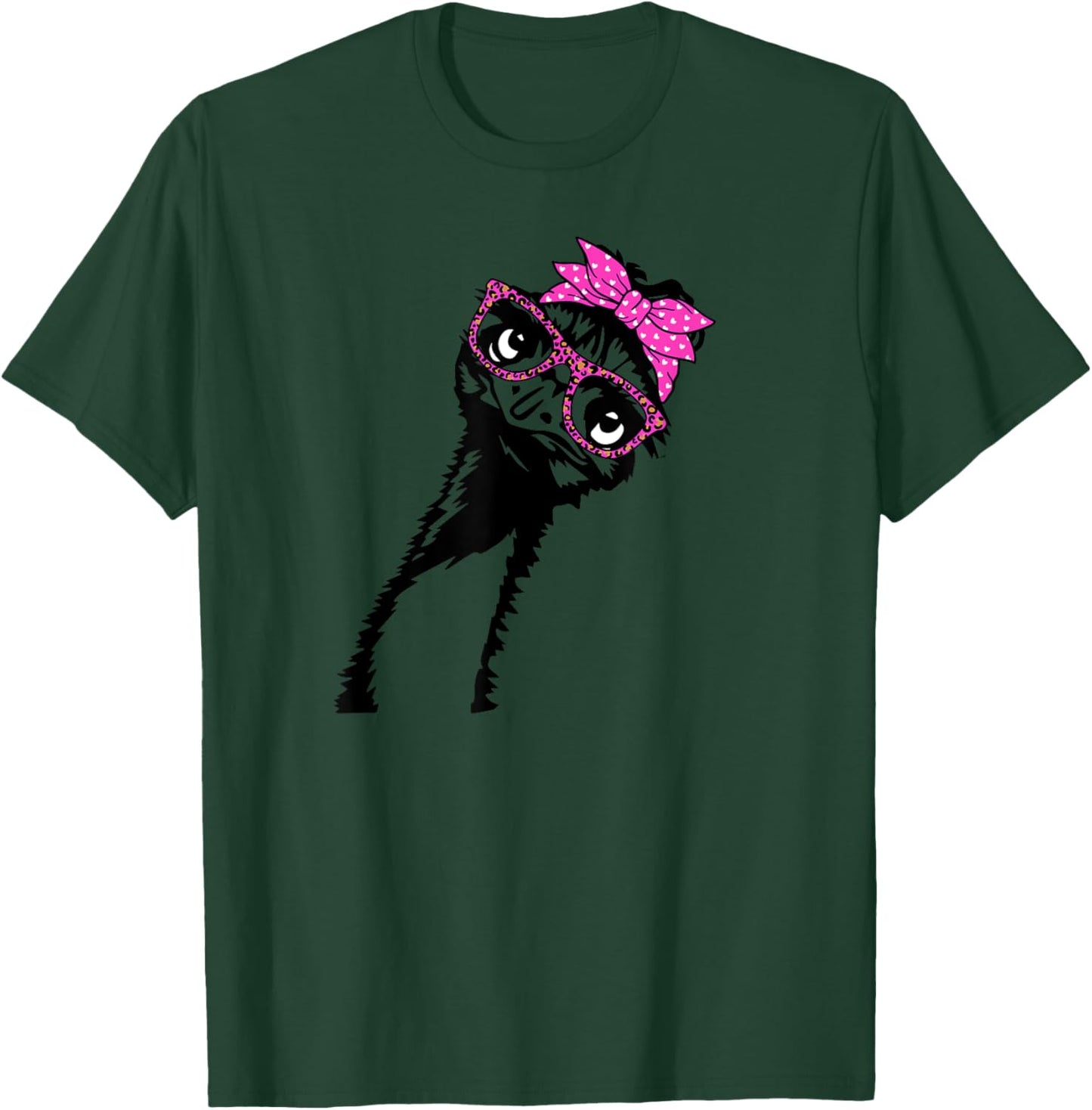 Emu Bird with bandana glasses T-Shirt - T-Shirt | Forest