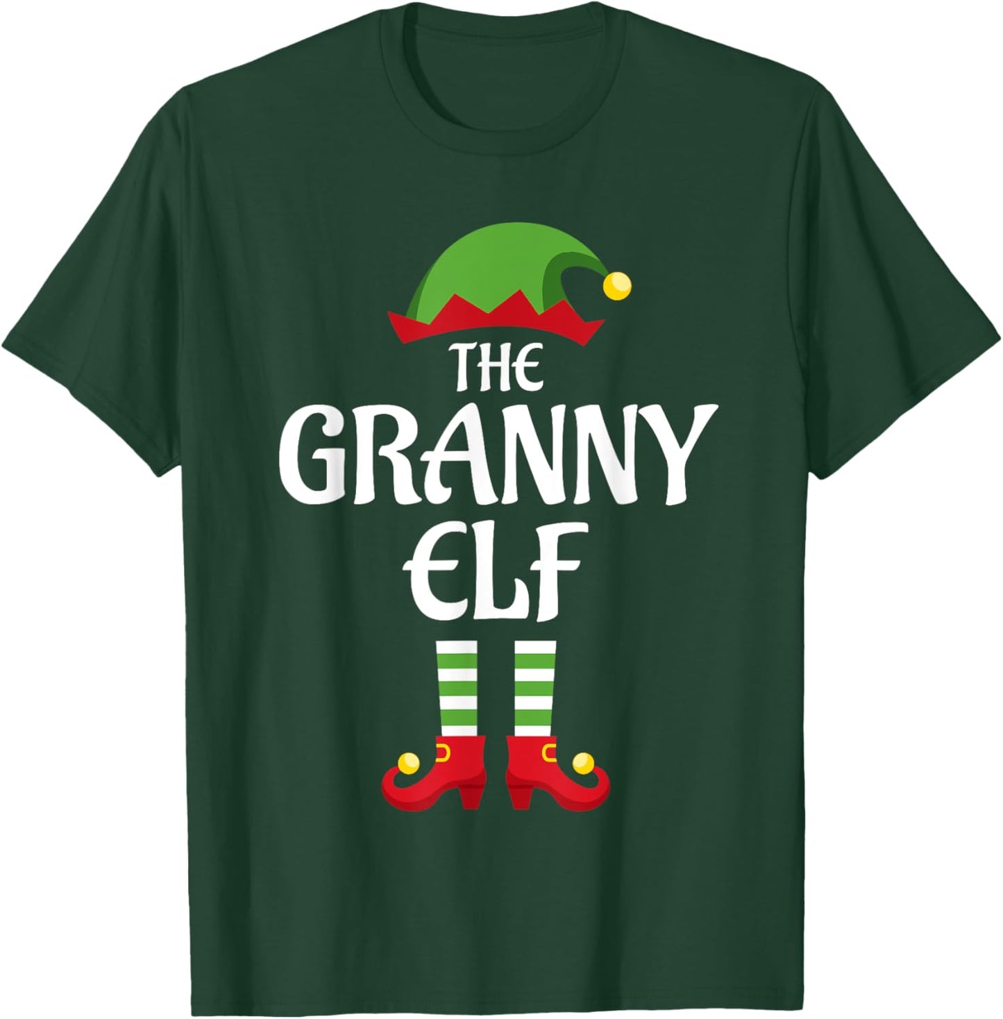 Granny Elf Family Matching Group Christmas Grandma T-Shirt - T-Shirt | Forest