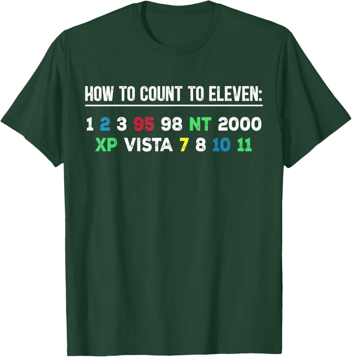 How To Count To Eleven Windows Evolution Coder Programming T-Shirt - T-Shirt | Forest