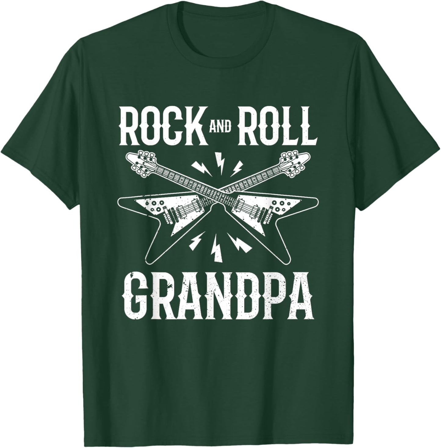 Rock And Roll Grandpa Vintage Band Punk Rock Design Rockstar T-Shirt - T-Shirt | Forest