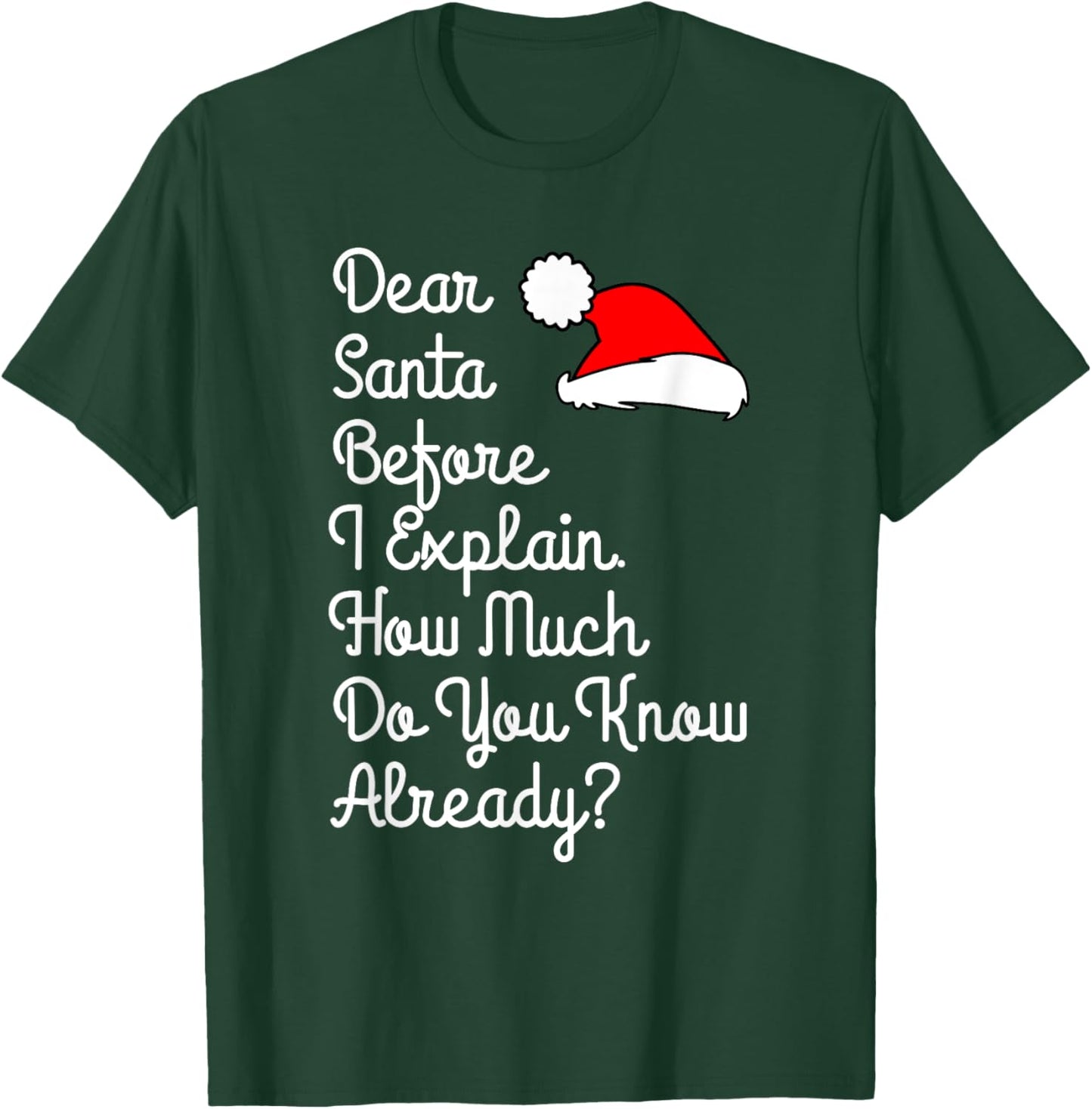 Dear Santa Before I Explain How Much Do You Know Already T-Shirt - T-Shirt | Forest