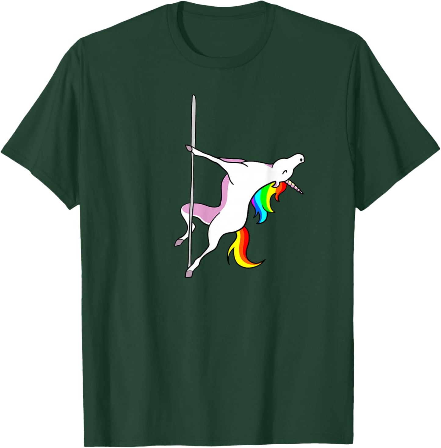 Unicorn Pole Dancer funny Pole Dancing Unicorn T-Shirt - T-Shirt | Forest
