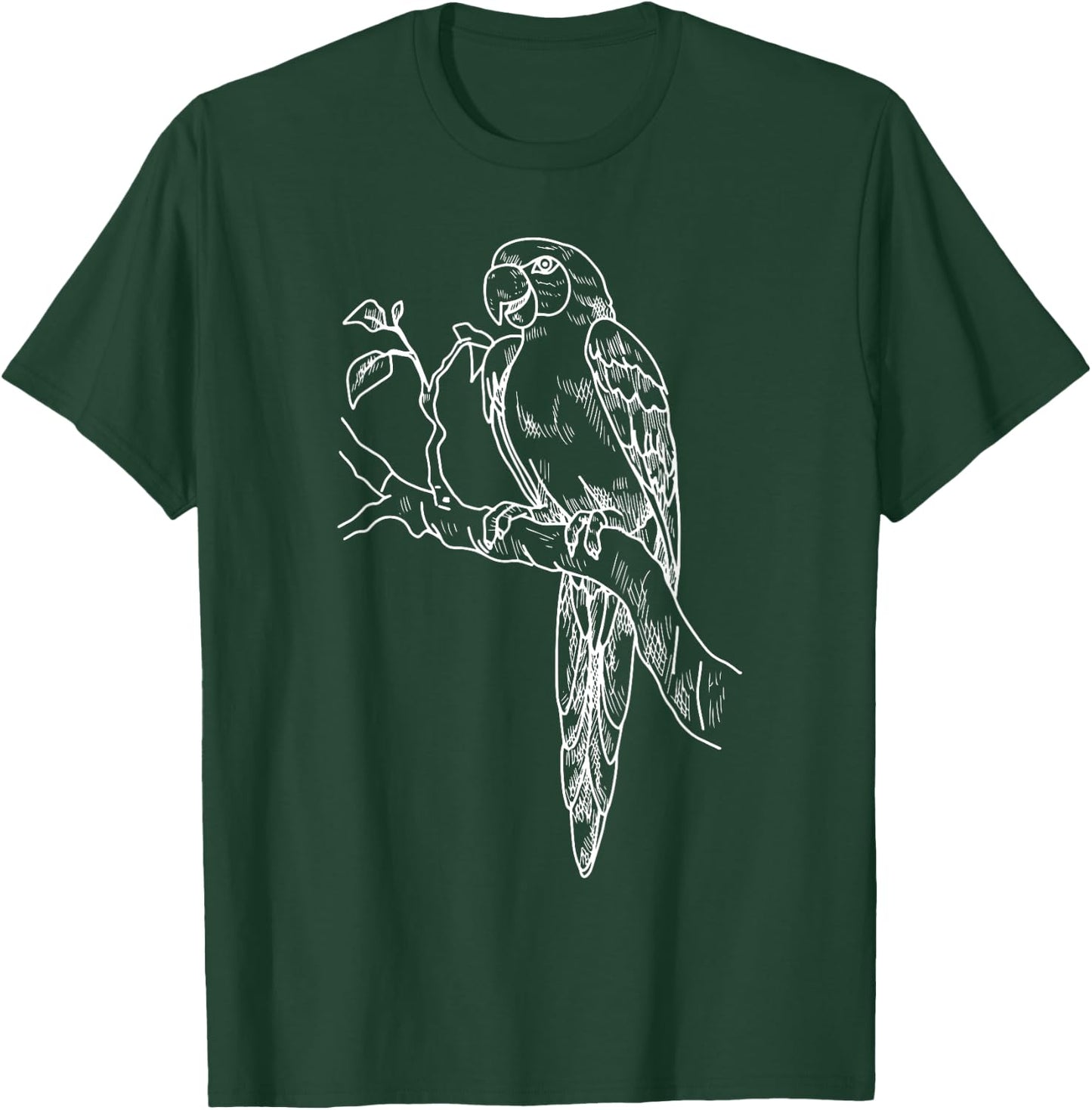 Parrot Bird Vintage Distressed Retro Style Silhouette 70s T-Shirt - T-Shirt | Forest