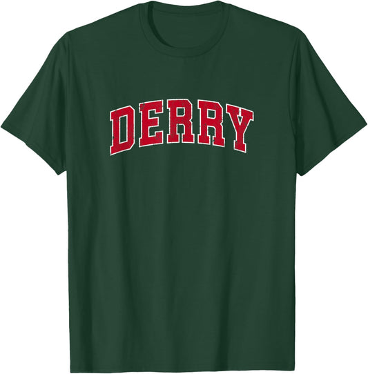 Derry New Hampshire NH Vintage Sports Design Red Design T-Shirt - T-Shirt | Forest