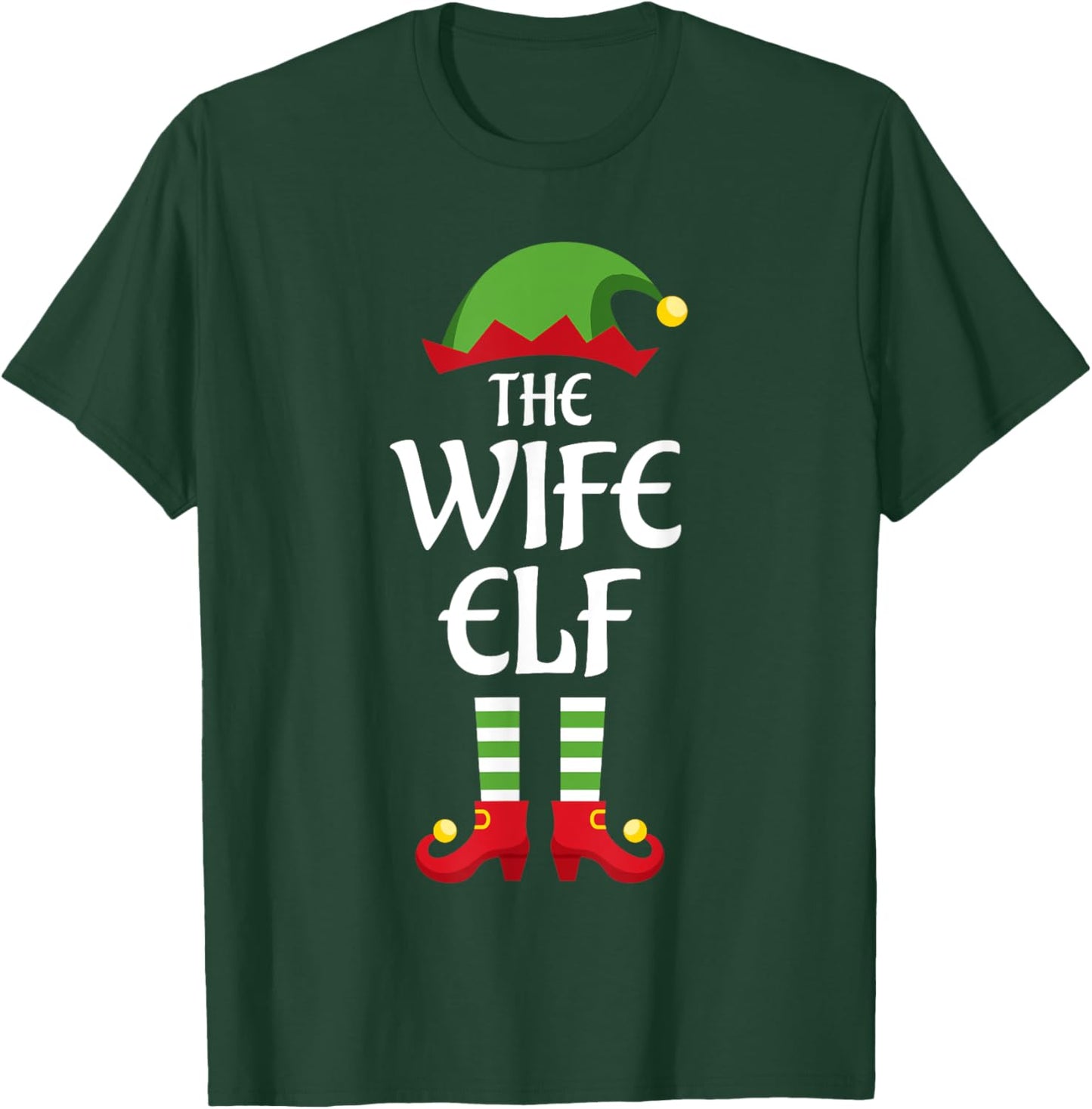 Wife Elf Family Matching Group Christmas T-Shirt - T-Shirt | Forest