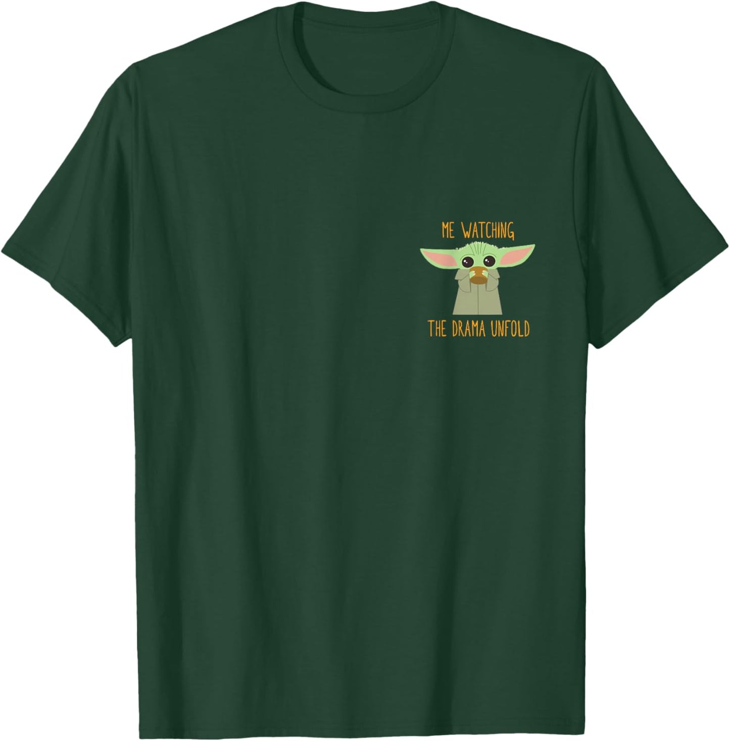 Star Wars The Mandalorian Grogu Me Watching The Drama Meme T-Shirt - T-Shirt | Forest
