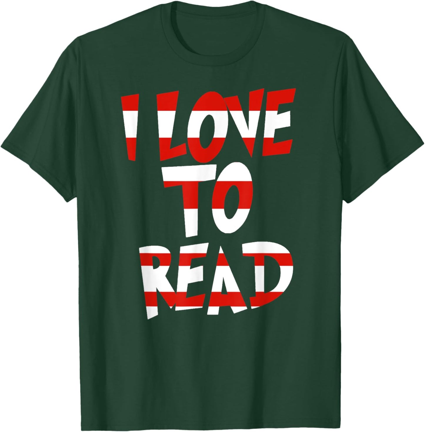 I Love To Read Dr Teacher Student Red And White Stripe Hat T-Shirt - T-Shirt | Forest