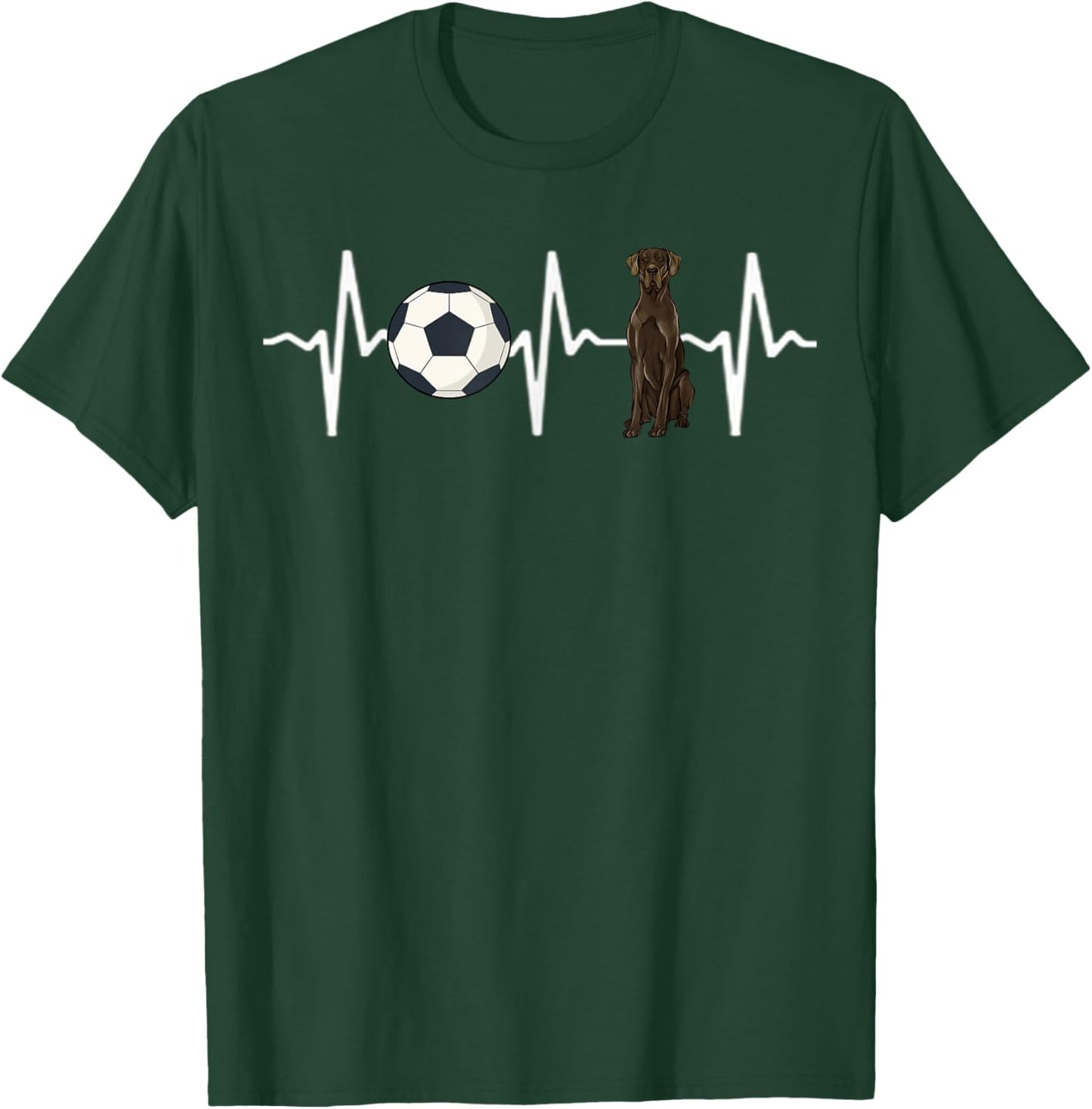 Soccer Black Great Dane Heartbeat Dog Lover T-Shirt - T-Shirt | Forest