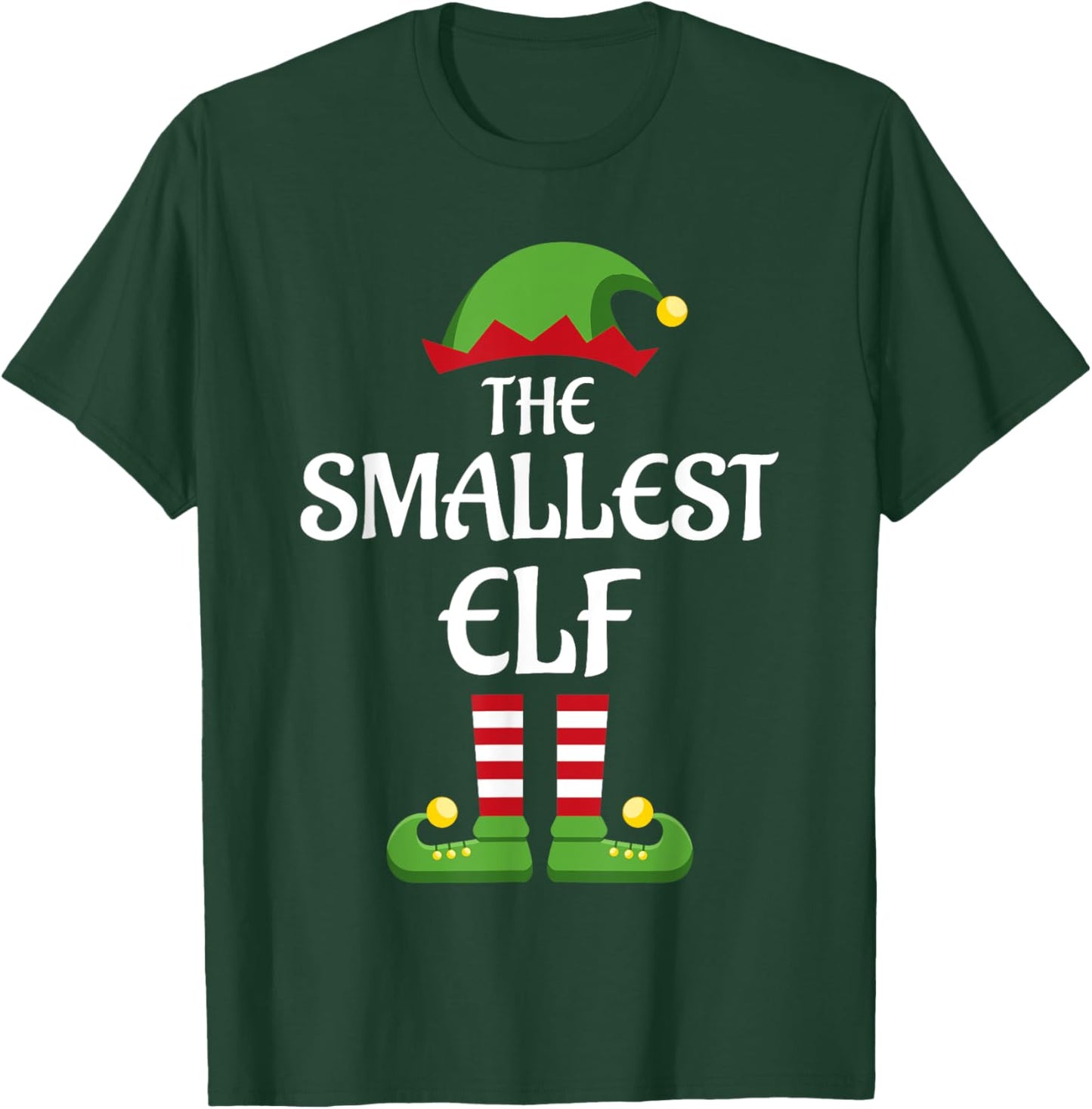 Smallest Elf Family Matching Group Christmas T-Shirt - T-Shirt | Forest
