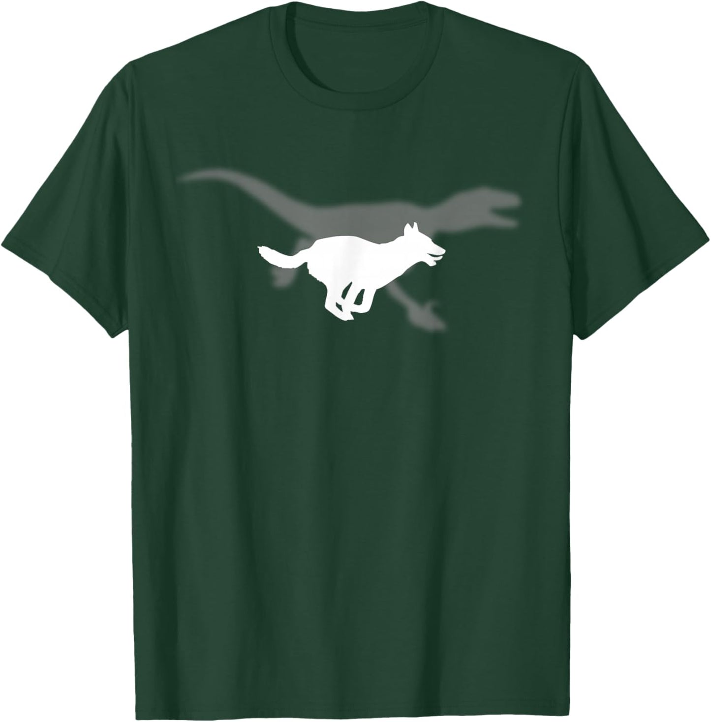 Belgian Malinois Velociraptor Maliraptor Running Shadow T-Shirt - T-Shirt | Forest