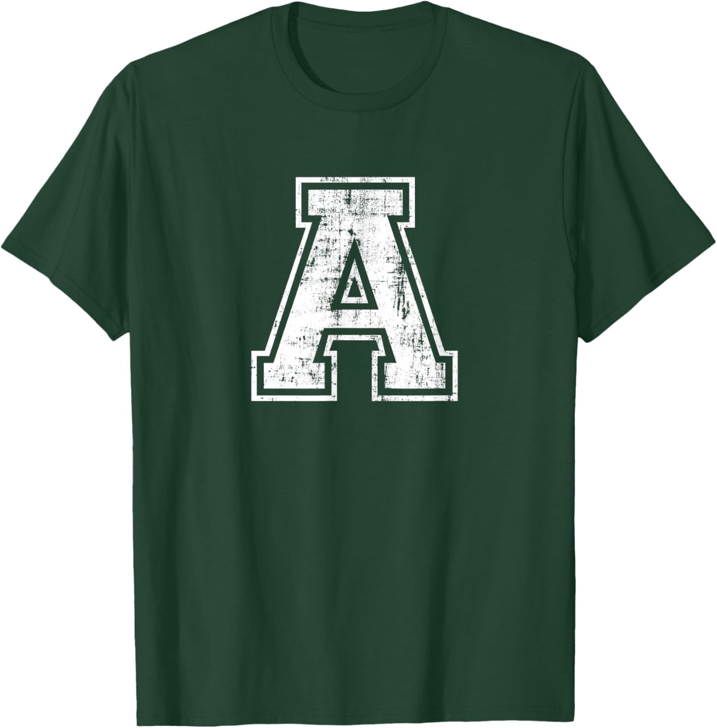 Letter A Uppercase Alphabet Initial School College Varsity T-Shirt - T-Shirt | Forest