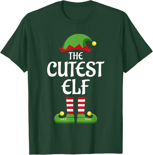 Cutest Elf Family Matching Group Christmas Cute T-Shirt - T-Shirt | Forest