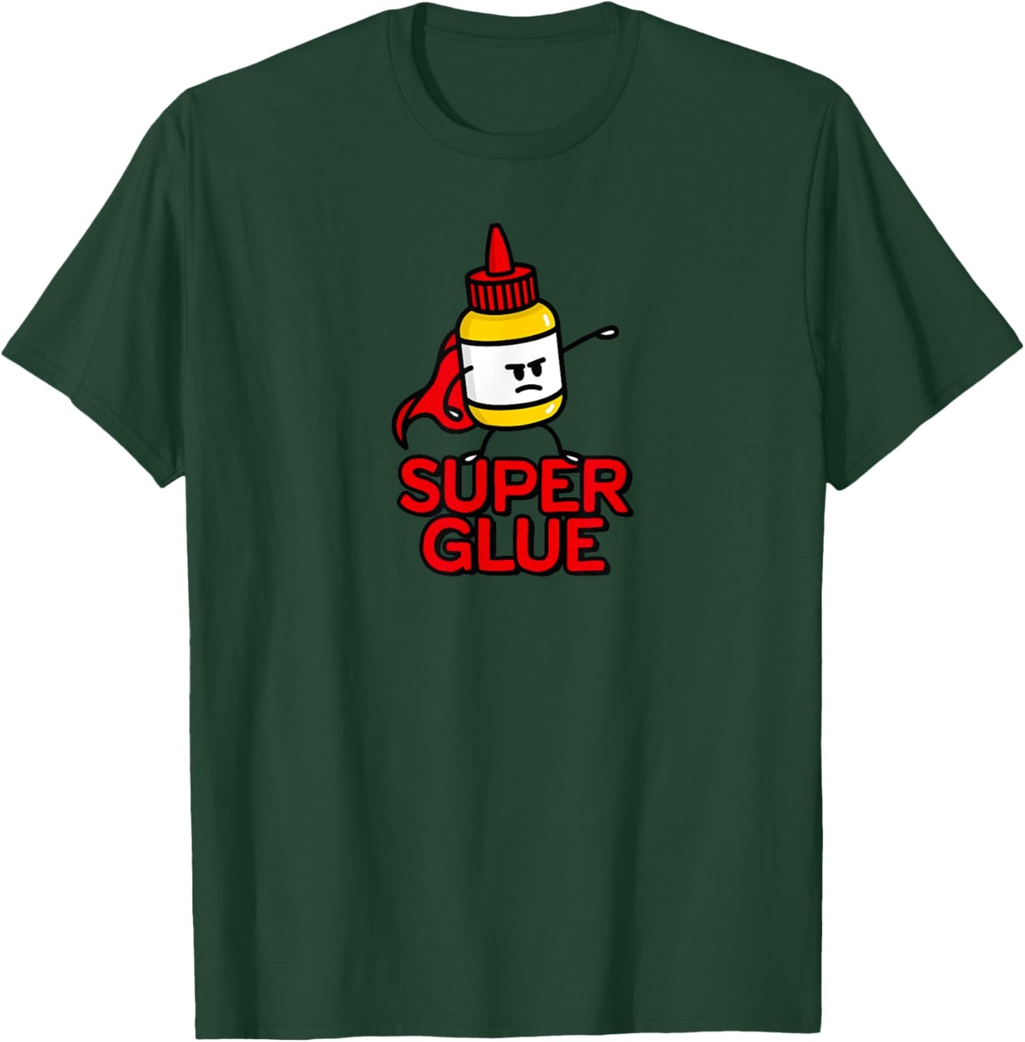 Funny Super Glue Pun Halloween Costume Super Hero Cartoon T-Shirt - T-Shirt | Forest