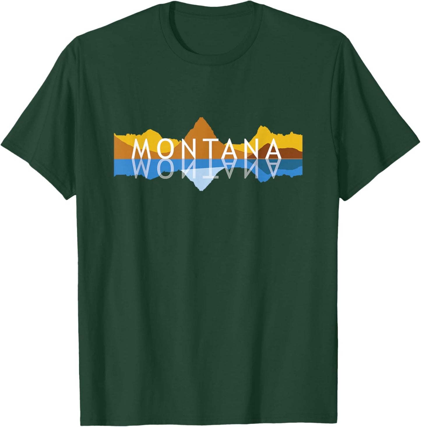 Montana Mountain Reflections - Mount Grinnell Souvenir T-Shirt - T-Shirt | Forest
