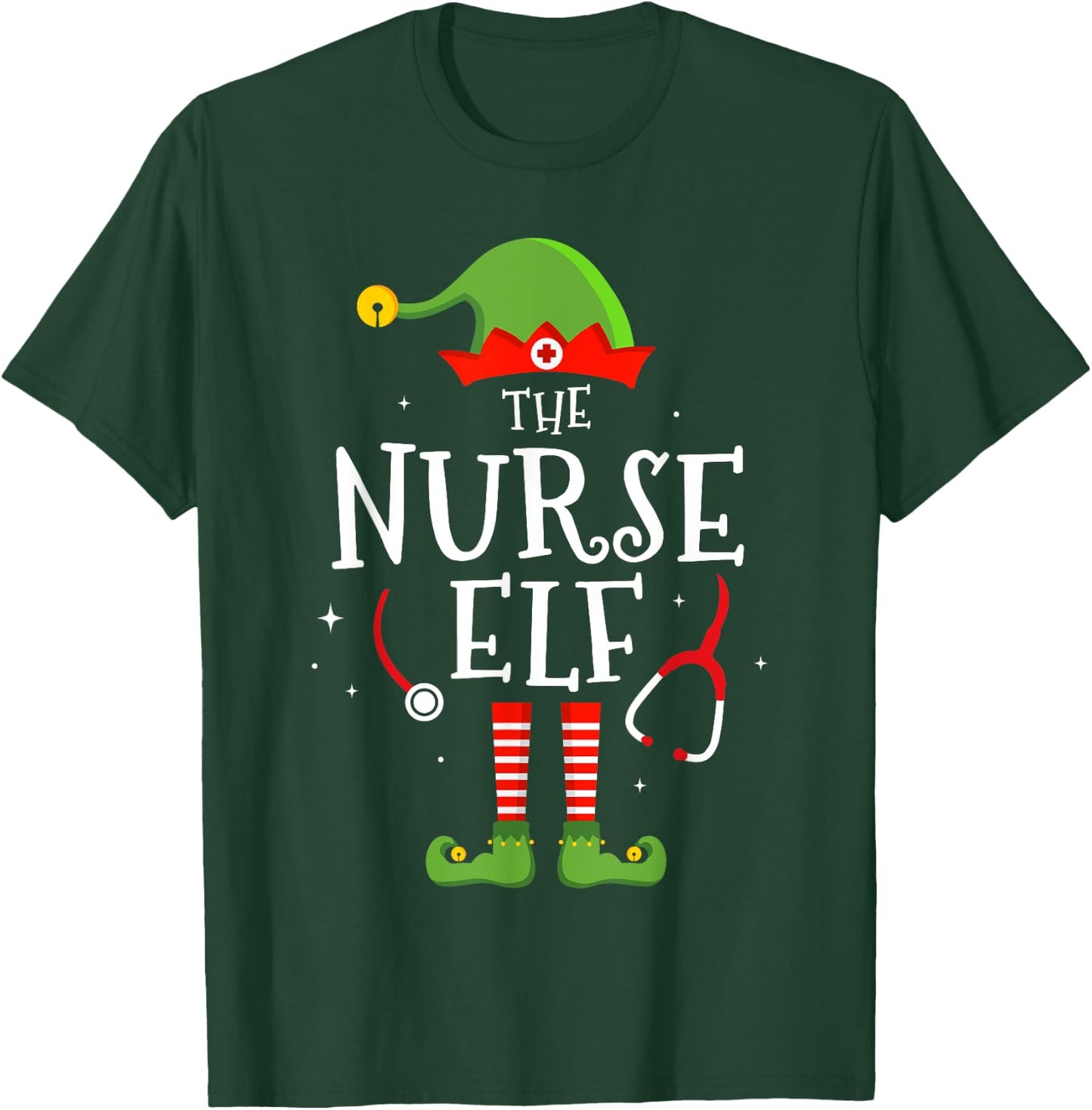 The Nurse elf Funny Christmas Matching Family Pajama T-Shirt - T-Shirt | Forest