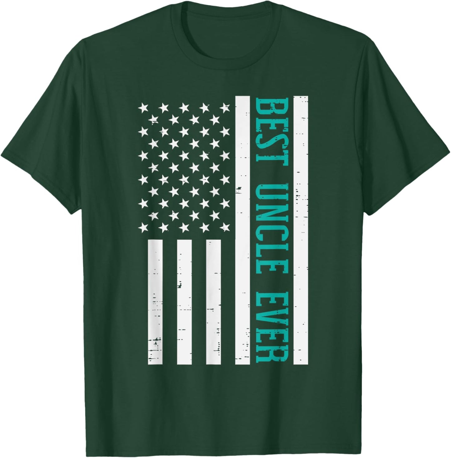 Best Uncle Ever US Flag Vintage Fathers Day Patriotic Men T-Shirt - T-Shirt | Forest