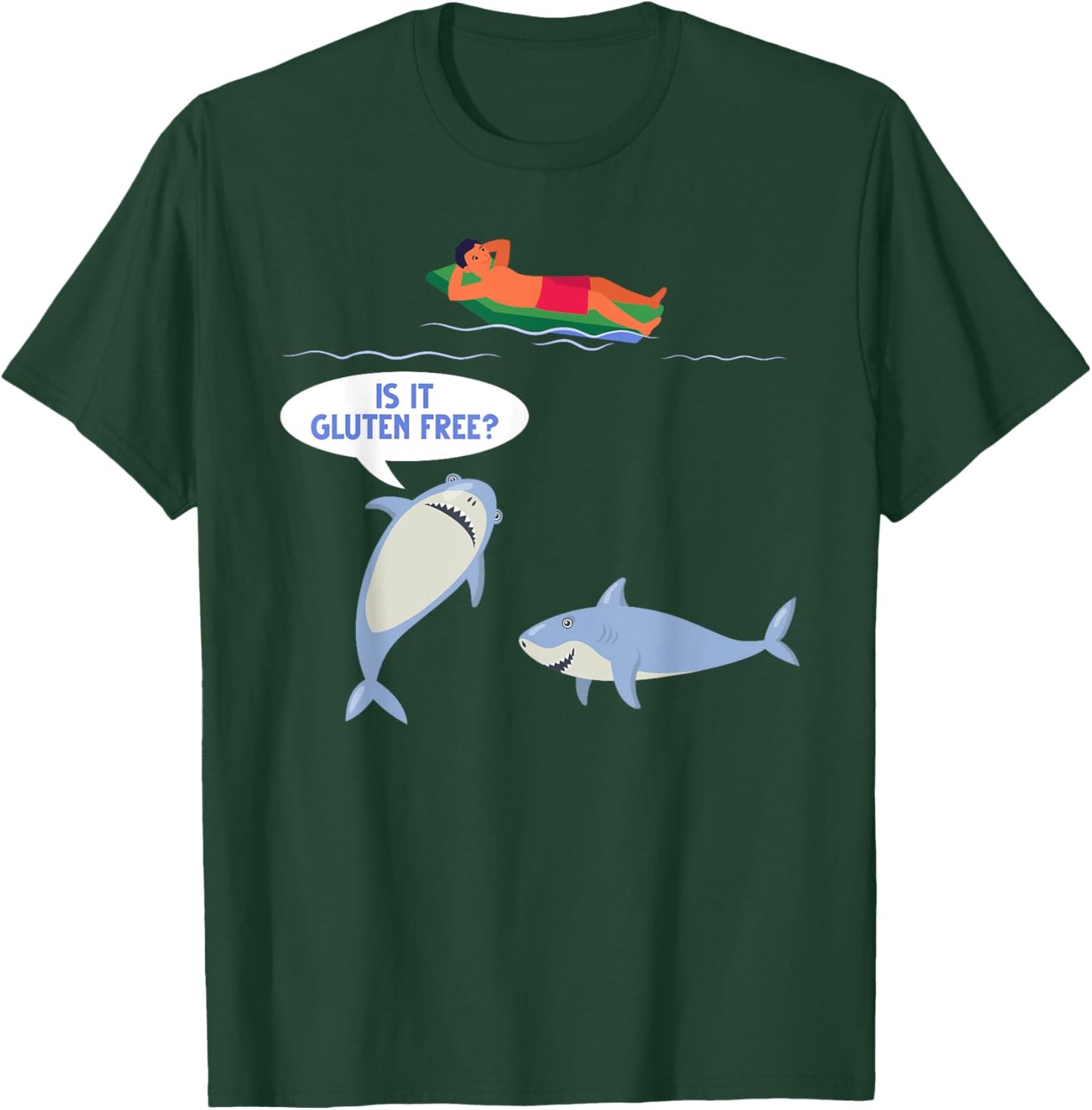 Funny Celiac Disease Wheat Free Shark Animal Gluten Free T-Shirt - T-Shirt | Forest