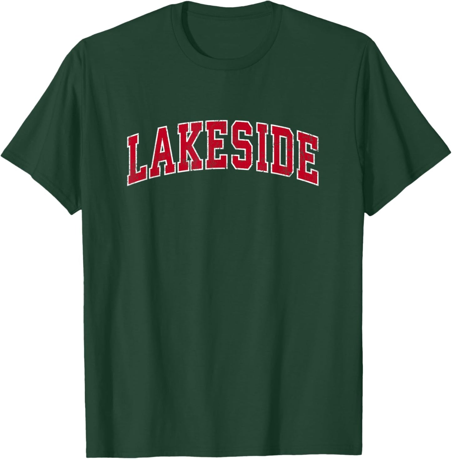 Lakeside Montana MT Vintage Sports Design Red Design T-Shirt - T-Shirt | Forest