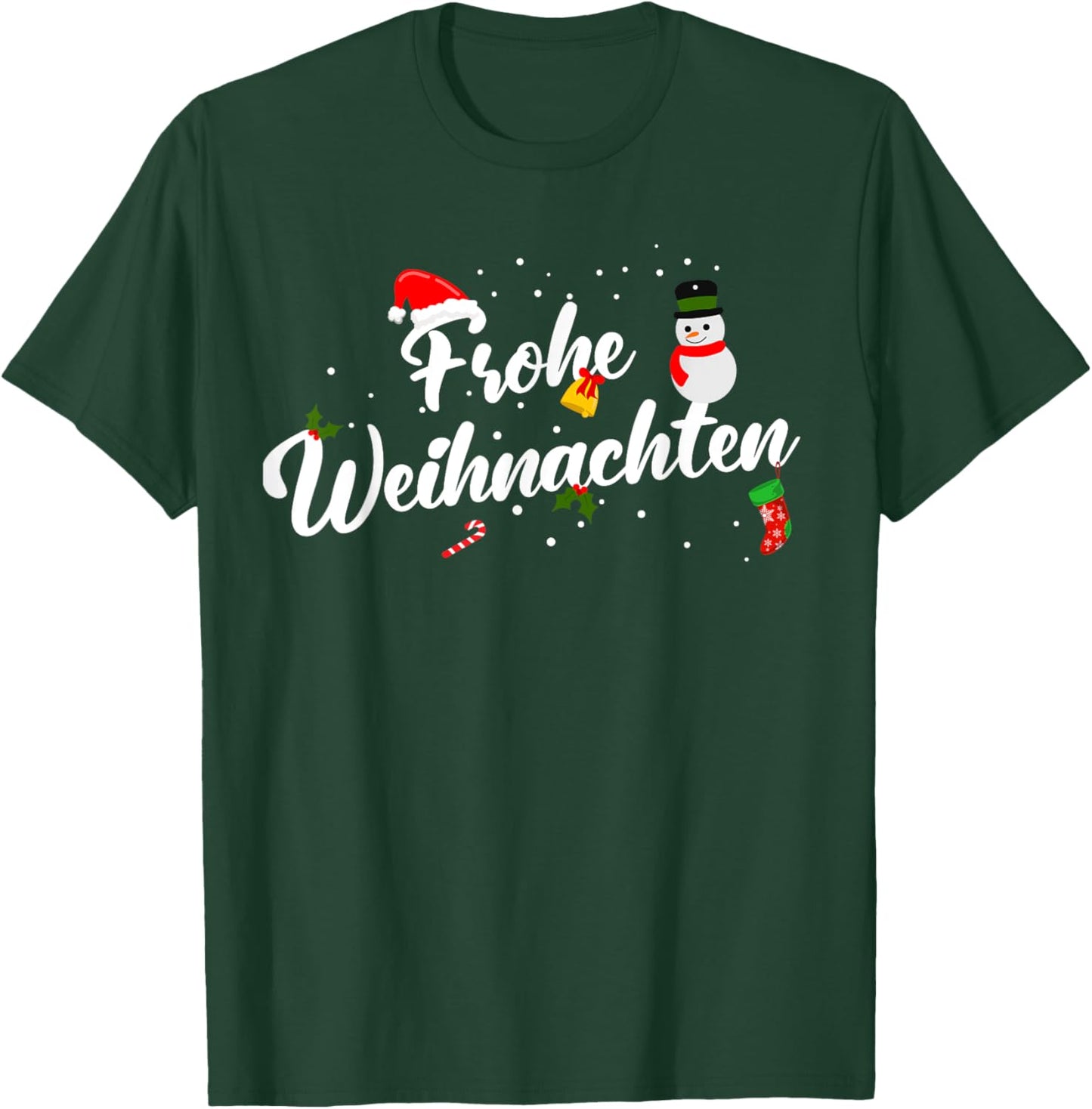 Christmas German Apparel -Adults, -Kids Black Cotton 60%, Polyester 40% Modern Letter Print T-Shirt - T-Shirt | Forest