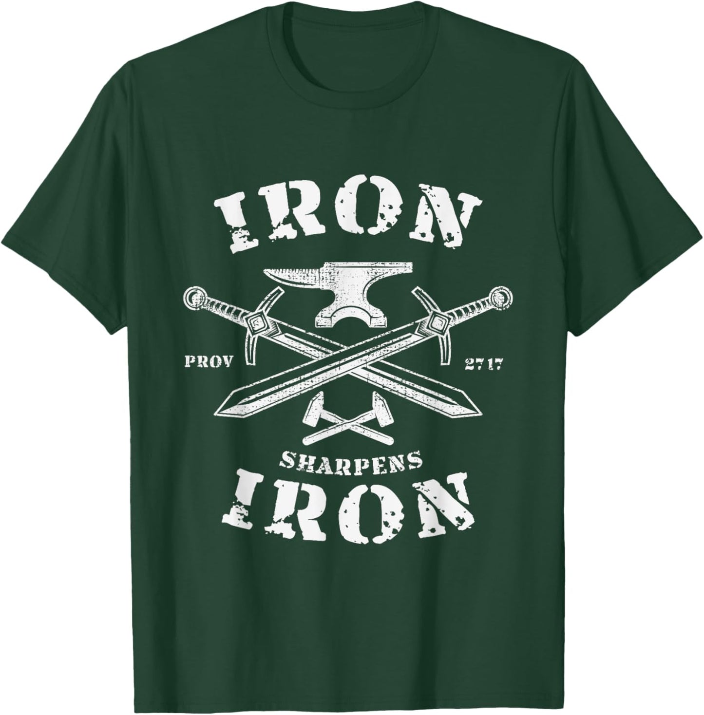 Iron Sharpens Iron Proverbs 27 Quote Christian Faith Vintage T-Shirt - T-Shirt | Forest