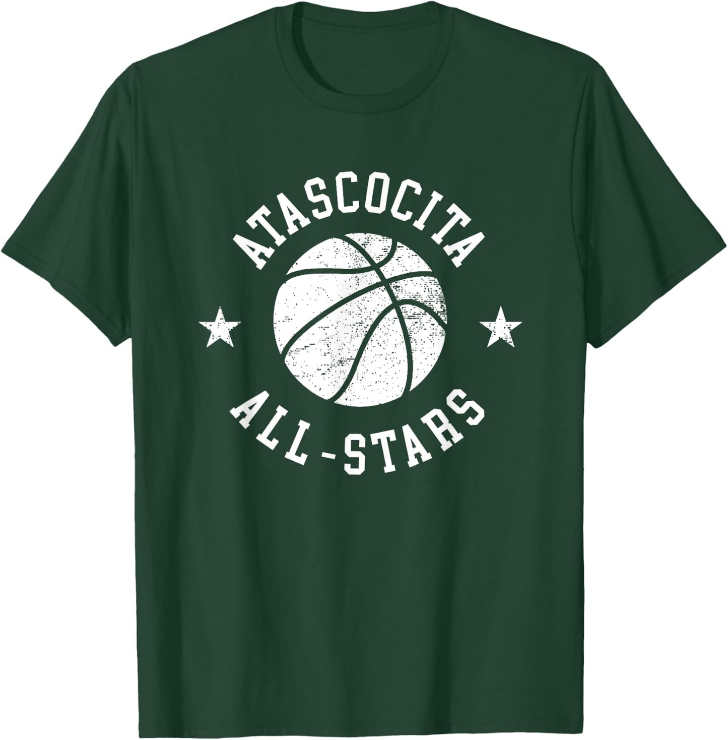 Atascocita Vintage All-Stars Retro 80s Basketball T-Shirt - T-Shirt | Forest