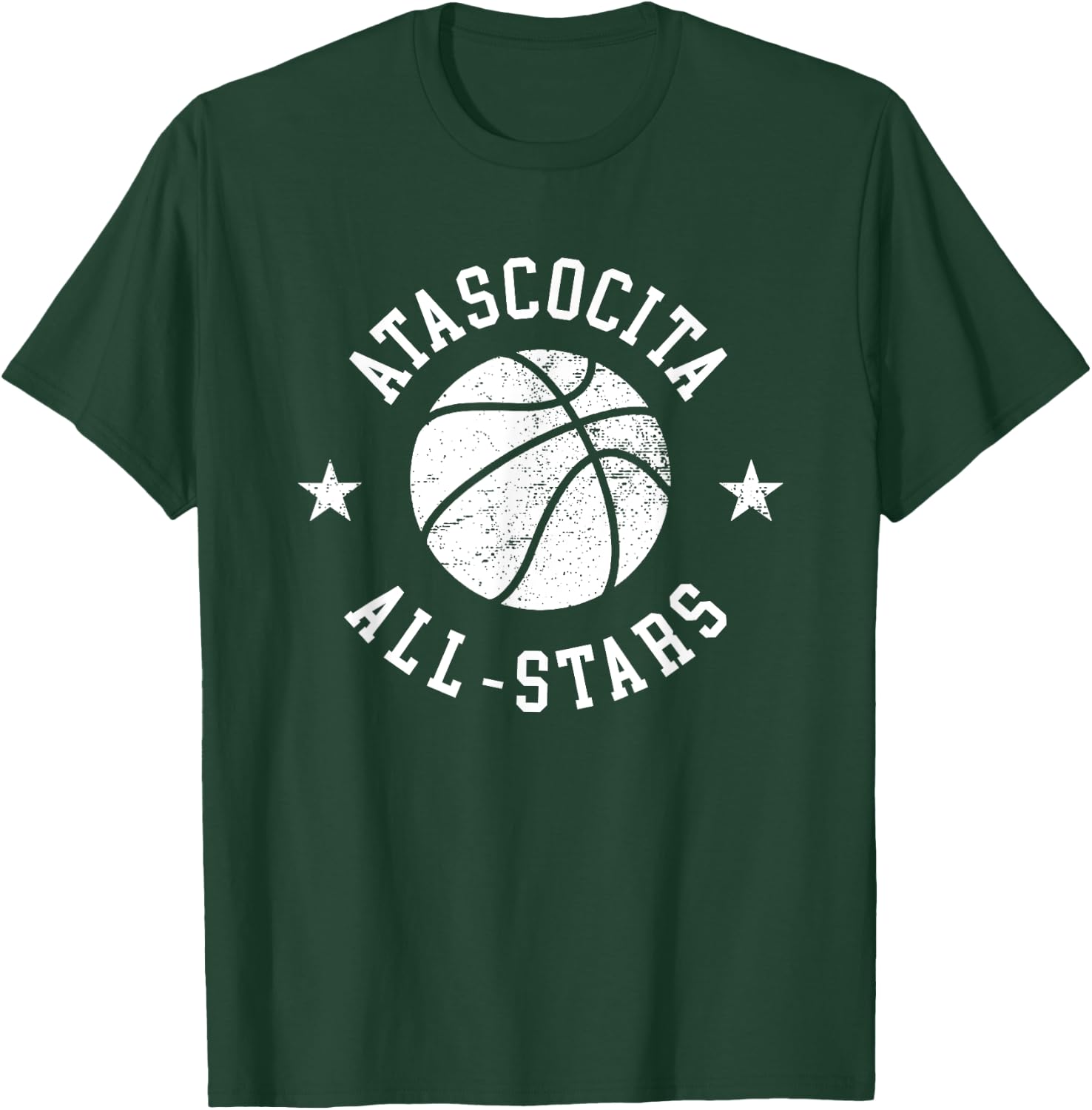 Atascocita Vintage All-Stars Retro 80s Basketball T-Shirt - T-Shirt | Forest
